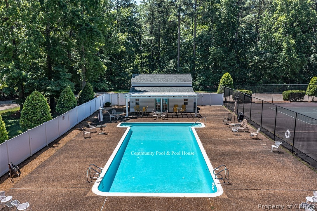View of pool featuring a patio area