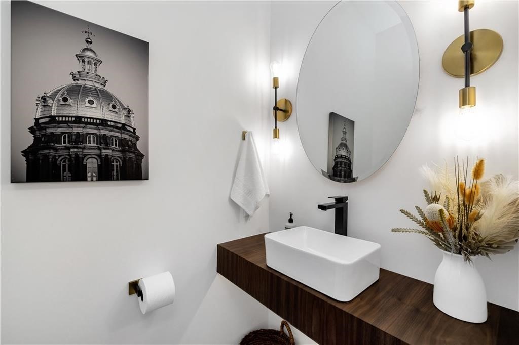 floating vanities with accent lighting everywhere!