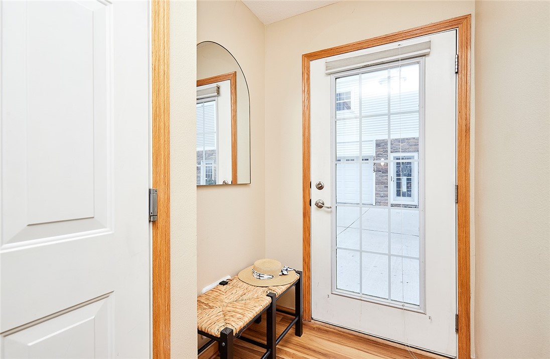 Back door is the perfect spot for a mudroom bench