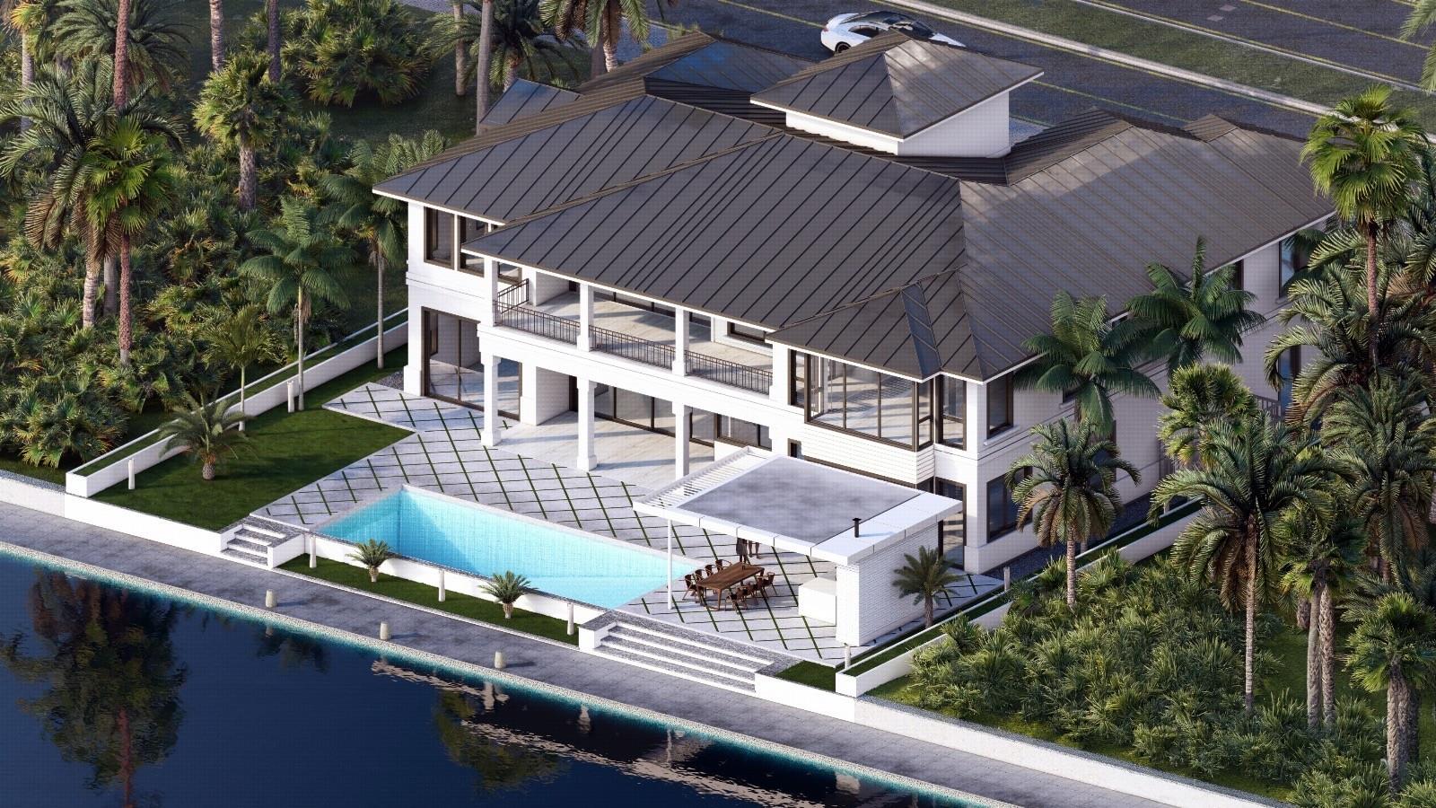 Construction has started! New Coastal Modern Harbor Beach Deepwater Estate sited on 100 ft of premier waterfrontage. Dramatic open and free flowing interiors capture waterway views from all major rooms. Resort retreat patio featuring a sun-splashed pool with spa. Harbor Beach is Fort Lauderdale premier neighborhood with quick access to the Ocean by boat. Members also have a Private Marina and ability to join the Private beach Club. Home designed by award winning Tuthill Architecture. To be built. Floor plan attached.