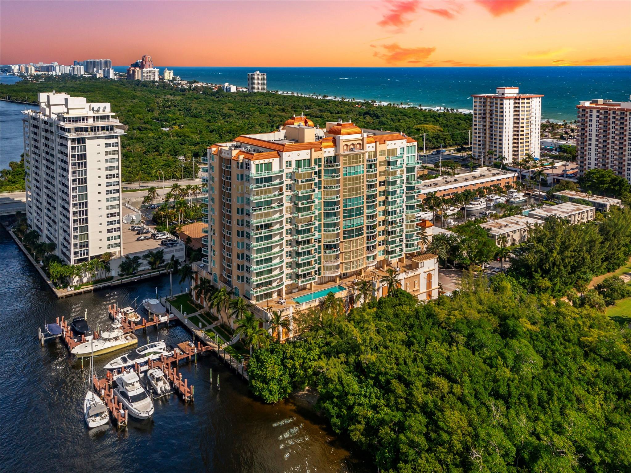 BRIGHT CORNER UNIT WITH A SOUTH EXPOSURE ON THE 10TH FLOOR IN LE CLUB -NO SPECIAL ASSESSMENTS- BEAUTIFUL VIEWS FROM THE 3-WRAP AROUND LARGE PATIO BALCONIES OVERLOOKING THE OCEAN, BIRCH STATE PARK, INTRACOASTAL, & DOWNTOWN SKYLINE. THE BEST SUNRISE & SUNSET VIEWS, BLOCK FROM THE BEACH. 2-DEEDED PARKING SPACES #209 #210 IN THE GARAGE DESIGNATED PARKING IS WITHIN STEPS TO YOUR SEMI-PRIVATE ELEVATOR THAT OPENS TO A LARGE FOYER AND FORMAL LIVING ROOM, FORMAL DINING ROOM, & LARGE REMODELED KITCHEN WITH BREAKFAST AREA. THREE-BEDROOMS WITH 2-MASTERS, 3rd BEDROOM SET-UP AS A DEN, 3 ½ -BATHS WITH COMPLETE IMPACT WINDOWS & DOORS, WASHER & DRYER, EXTRA STORAGE. BOAT DOCKAGE AVAIABLE AT THE MARINA, HEATED POOL, GYM, GRILL AREA, INTERNET, CABLE, 24 HOUR GATED SECURITY. MANAGEMENT ON SITE. BEST LOCATION.