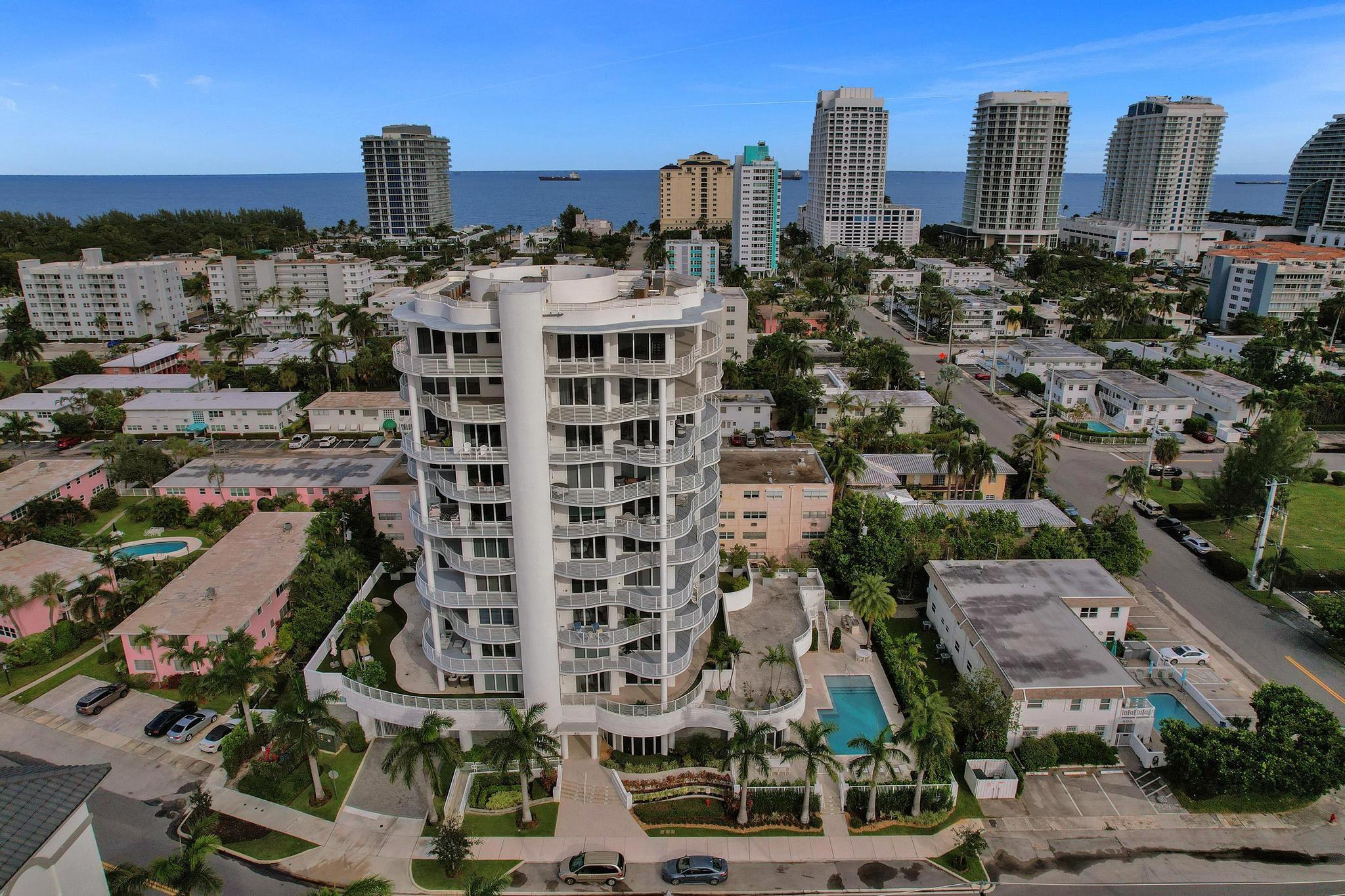 Experience unmatched elegance at The Wave on Bayshore, located between the Atlantic Ocean and the Intracoastal  in Fort Lauderdale Beach. This modern 2 Bed + Den, 2 Bath Residence features floor-to-ceiling windows and an expansive 180 degree wraparound terrace, offering views of the ocean, city skyline and intracoastal. Primary Suite includes a spacious walk in closet, with an en-suite bathroom, featuring a glass enclosed shower & double vanities. The kitchen features European Cabinetry and Stainless Steel Bosch Appliances. Total of 2507 sf of indoor/outdoor space. Electric blinds, impact windows & porcelain tile throughout. Located just 3 blocks from the beach, don’t miss this rare opportunity to own a piece of Ft. Lauderdale’s premier coastal lifestyle. *Seller Financing Available*