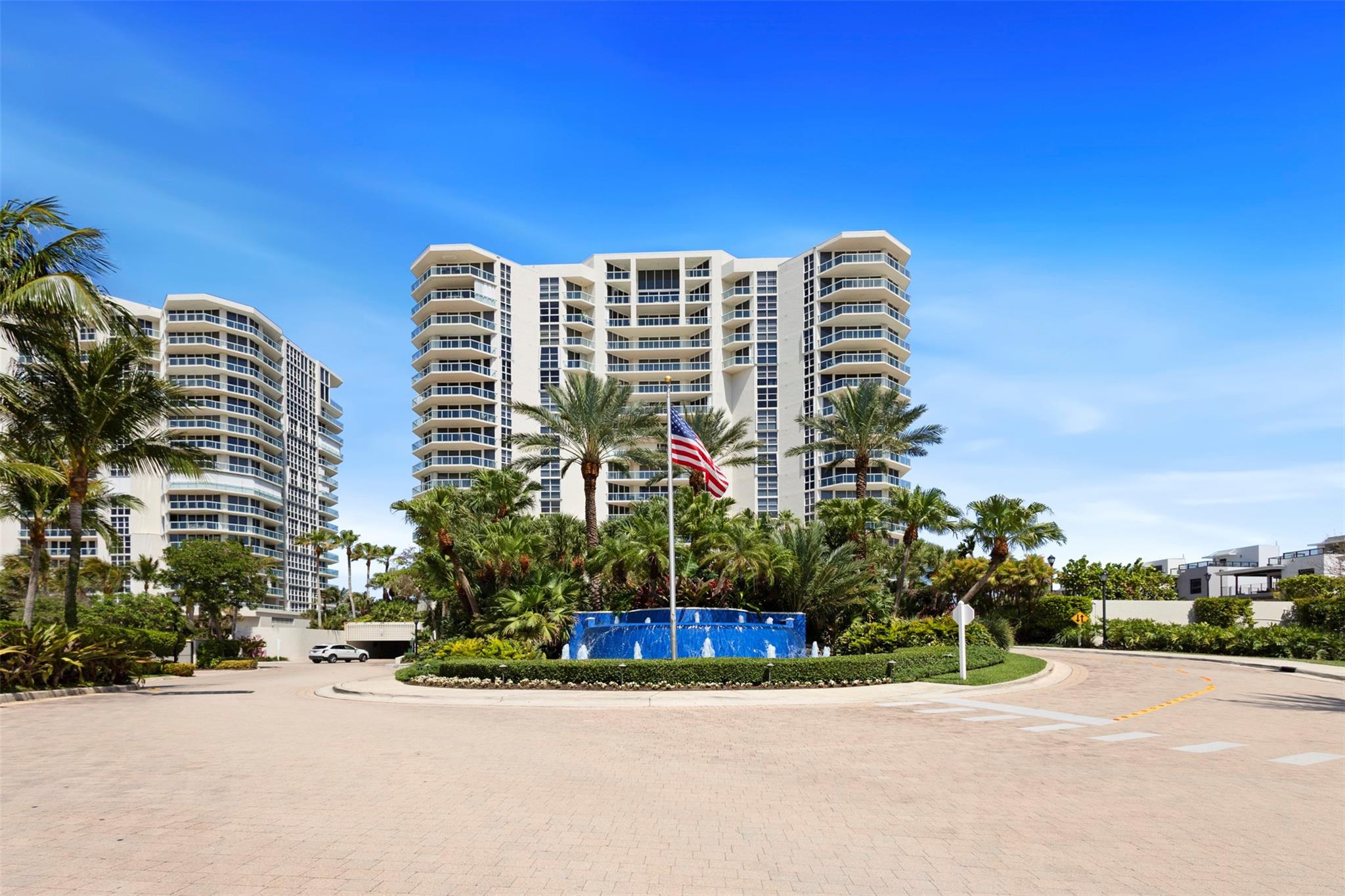 Oceanfront Elegance at Renaissance on the Ocean! Enjoy the 8 acres of professionally landscaped grounds & amenities all within a maned 24 hour gate. Full-service building with private beach access, chair/umbrella service, poolside café, 2 pools, spa and cabanas, 2 clay tennis/pickle ball courts & 2 world class fitness centers, valet & concierge. This upgraded 2BD/2BA condo has stunning ocean views from every room and its oversized balcony. Features newly installed marble floors, renovated baths, and luxurious kitchen with custom details. In-unit laundry,  under-counter water filtration, and a 2024 oversized 4-ton A/C. Pet-friendly, 2 assigned covered parking spaces in the building. True beach community, walking distance to shops, dining, parks and major airports.