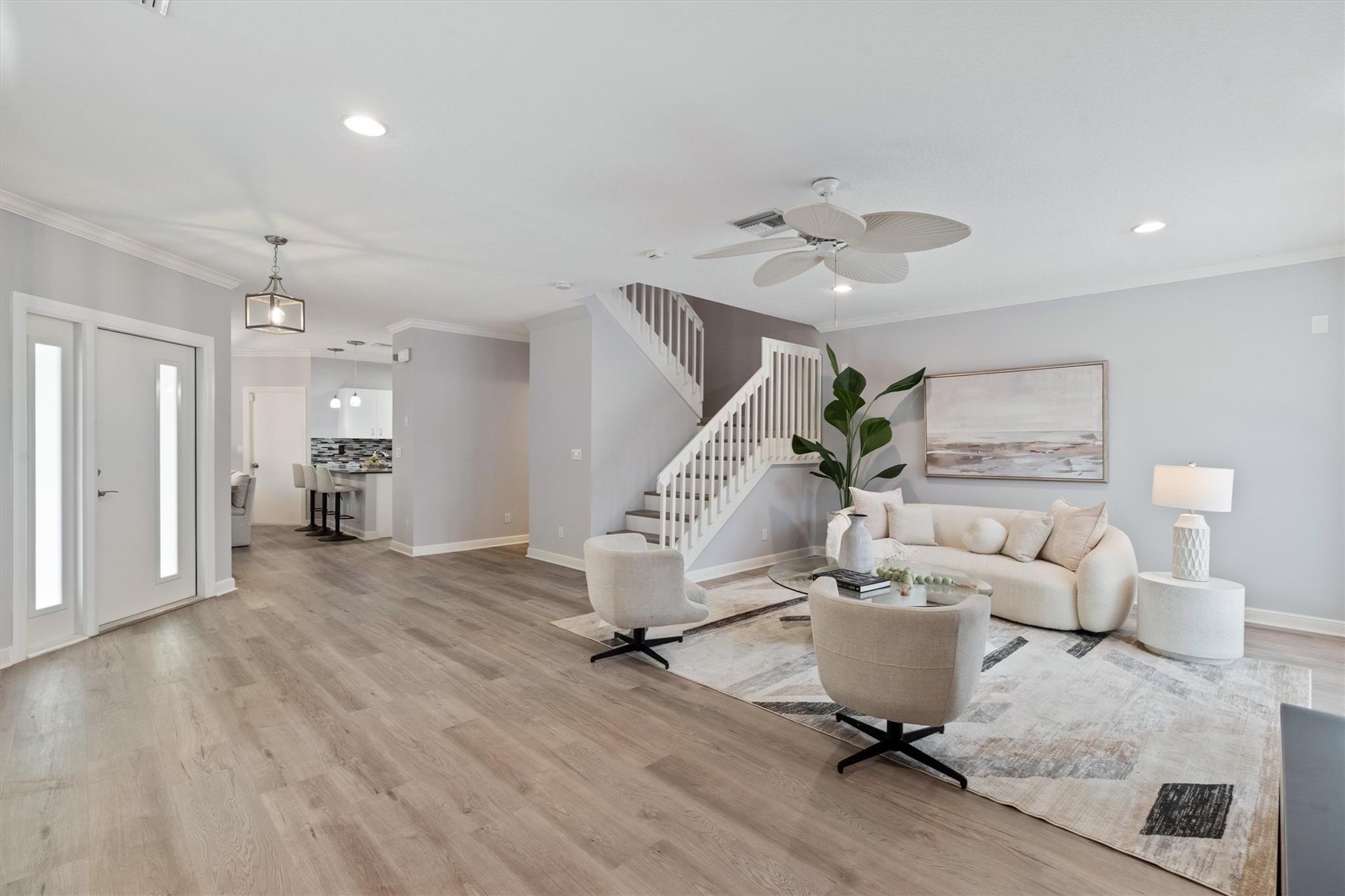Tucked away in the gated Tarpon River Club, this end-unit townhome offers a peaceful, community-oriented setting, just minutes from Downtown Fort Lauderdale. The updated 3BD/2.5BA home lives like a single-family, with two spacious levels, a 2-car garage, and rare private outdoor space. Inside, enjoy new floors and appliances, a gas range, large closets, and elegant plantation shutters. Community amenities include a heated pool, tennis/pickleball court, and dockage. What truly sets this property apart is the exceptionally comprehensive HOA — covering water, sewer, storm water, gas, trash, roof, exterior maintenance, landscaping, flood and windstorm insurance — offering unmatched peace of mind and value. An incredible opportunity for space, lifestyle, and water access this close to downtown. Located in the heart of Fort Lauderdale’s desirable Tarpon River neighborhood, this townhome offers walkable access to parks, cafes, breweries, and the Riverwalk. Just a few minutes from Las Olas, the beach, Brightline station, and FLL Airport, it's a prime location for both convenience and tranquility. The community’s quiet, tucked-away feel makes it ideal for evening walks and enjoying the outdoors — all while being close to downtown’s energy. The HOA’s extensive coverage is rare and adds exceptional value for part-time or full-time residents alike. 35’ dock space available for rent, subject to availability.
