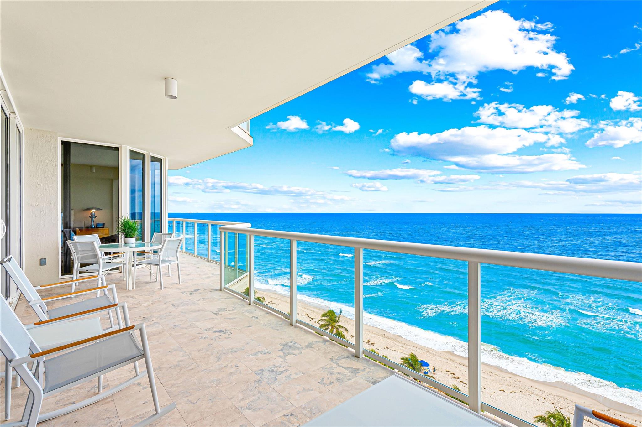DIRECTLY ON THE SAND W/ SWEEPING OCEAN VIEWS FROM EVERY ROOM! PRIME UNIT FEATURING AN EXPANSIVE BALCONY W/ VIEWS OF THE ATLANTIC OCEAN. FEATURES INCLUDE AN OPEN KITCHEN W/ QUARTZ WATERFALL COUNTERTOPS,FULL BACK SPLASH,UNDER COUNTER LIGHTING,MODERN WHITE CABINETRY,SS APPLIANCES & MARBLE FLOORS. SPLIT BD FLOOR PLAN OFFERING A LARGE PRIMARY SUITE,W/ WALK IN CLOSET,ENSUITE BA W/ DUAL MARBLE VANITIES,DEEP SOAKING TUB & SEPARATE SHOWER,& HOME OFFICE. RESORT STYLE AMENITIES INCLUDE 2 GYMS,SAUNAS,MASSAGE ROOMS,2 HEATED SALINE POOLS & SPA,CABANAS,CAFE,LOUNGE/CLUB ROOM/LIBRARY,TENNIS COURTS,VALET,GUARDED GATE W/ 24-HR SECURITY & CONCIERGE. 8 ACRES OF LUSH LANDSCAPES,PRIVATE GATED COMPLEX,CLOSE TO HOLLYWOOD BOARDWALK,STATE PARK,FTL AIRPORT,LAS OLAS BLVD,MALLS,DINING,CASINOS,RACETRACK, & BIKE TRAILS. DIRECTLY ON THE SAND WITH SWEEPING OCEAN VIEWS FROM EVERY ROOM! LIGHT AND BRIGHT, THIS PRIME UNIT FEATURES AN EXPANSIVE BALCONY WITH ENAMORING VIEWS OF THE ATLANTIC OCEAN. KEY FEATURES INCLUDE AN OPEN KITCHEN WITH QUARTZ WATERFALL COUNTERTOPS, FULL BACK SPLASH, UNDER COUNTER LIGHTING, MODERN WHITE CABINETRY, STAINLESS APPLIANCES AND MARBLE FLOORS. THOUGHTFULLY DESIGNED, THIS SPLIT BEDROOM FLOOR PLAN OFFERS A LARGE PRIMARY SUITE, WITH A CUSTOM WALK IN CLOSET, ENSUITE BATH WITH DUAL MARBLE VANITIES, DEEP SOAKING TUB AND SEPARATE GLASS ENCLOSED SHOWER.  NOT TO BE MISSED, THE HOME OFFICE IS PERFECT FOR THE MODERN LIFESTYLE OF WORKING FROM HOME. RESORT STYLE AMENITIES INCLUDE 2 GYMS, SAUNAS, MASSAGE ROOMS, 2 HEATED SALINE POOLS AND SPA, CABANAS, CAFE, LOUNGE/CLUB ROOM/LIBRARY, TENNIS COURTS, VALET, GUARDED GATE WITH 24-HOUR SECURITY & CONCIERGE. 8 ACRES OF LUSH LANDSCAPES ALL LOCATED WITHIN A PRIVATE GATED COMPLEX. TRULY ONE OF A KIND! LOCATION, LOCATION, LOCATION CLOSE TO HOLLYWOOD BOARDWALK, STATE PARK, FORT LAUDERDALE AIRPORT, LAS OLAS BOULEVARD, MALLS, DINING, CASINOS, RACETRACK, OUTDOOR MUSIC VENUES & BIKE TRAILS.