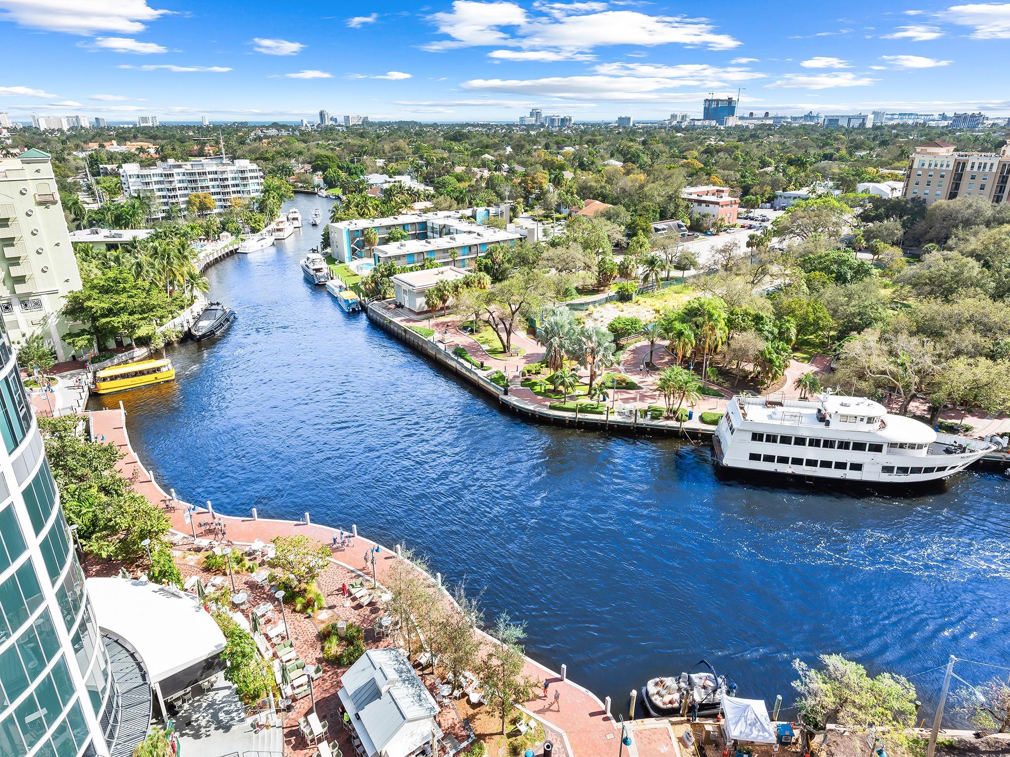 DIRECT RIVER VIEWS IN THE HEART OF LAS OLAS! THREE BEDROOMS, 3.5 BATHS & TWO TERRACES SPREAD OVER 3100 SQFT OF THIS SPACIOUS FLOOR PLAN W/ EAST & WEST EXPOSURES. THIS UNIT FEATURES MARBLE FLOORS THROUGHOUT, GERMAN ENGINEERED POGGENPOHL CABINETRY, GRANITE COUNTERTOPS & BACKSPLASH, SUBZERO, THERMADORE COOKTOP, DOUBLE OVENS, MICROWAVE, WINE COOLER, DISHWASHER, SINK/DISPOSAL. THE PRIMARY SUITE ADJOINS TO THE RIVER FACING TERRACE & FEATURES LARGE CUSTOM WALK IN CLOSET, MARBLE BATH W/ DUAL SINKS SHOWER PRIVATE WATER CLOSET AREA. SECOND & THIRD BEDROOMS HAVE ENSUITE BATHS, GARDEN VIEW TERRACES W/ FLOOR TO CEILING GLASS SLIDERS. LARGE LAUNDRY WITH SIDE-BY-SIDE WASHER AND DRYER AND LAUNDRY SINK 2 ZONE HVAC UNITS.