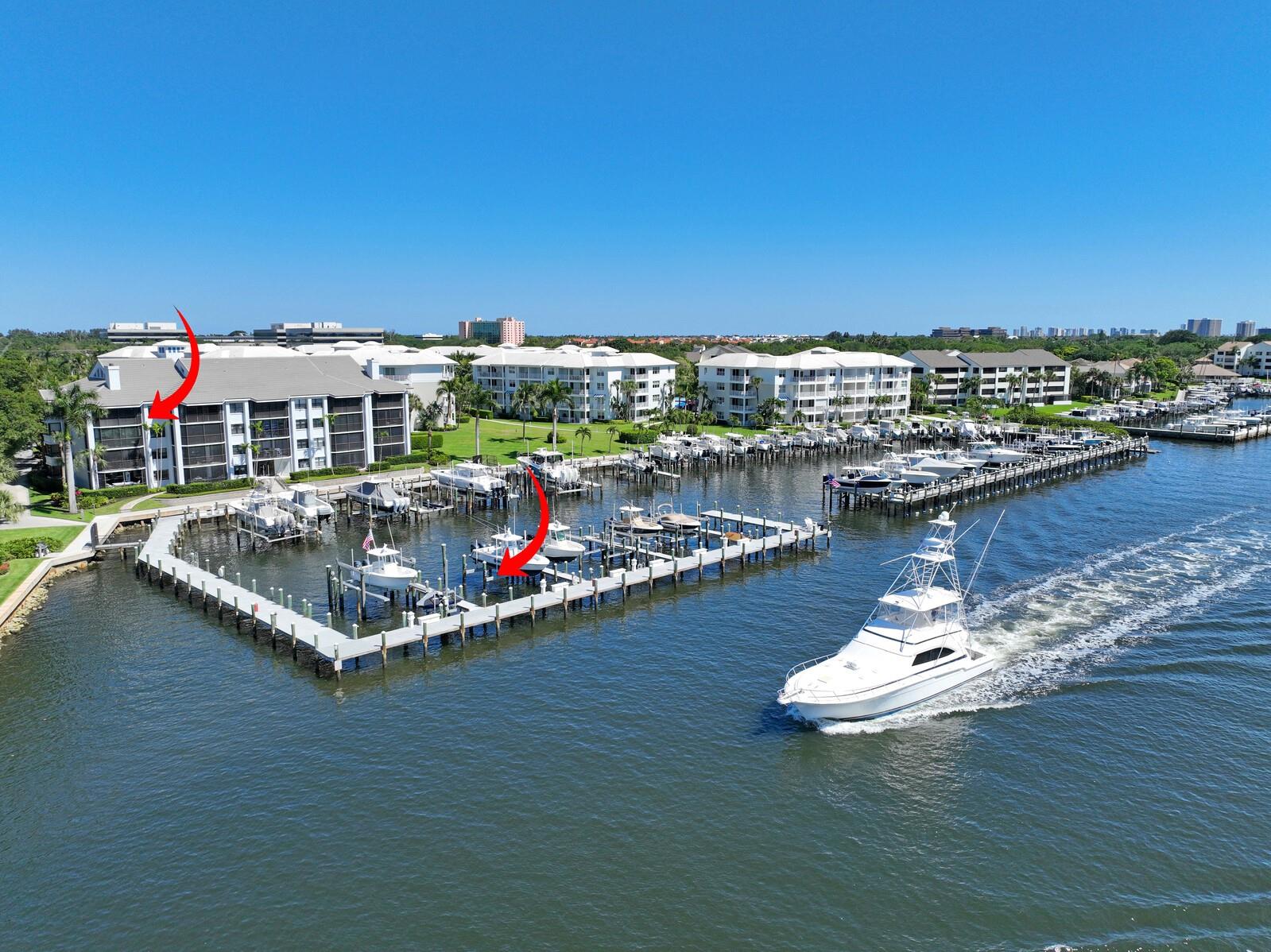WATERFRONT with a "42 FT" BOAT SLIP! Welcome to this RARELY available top floor end unit at Bay Colony Condo, truly a hidden gem of Juno Beach! Featuring stunning unobstructed intracoastal/marina views, spacious & bright, this unit boasts 1,804 sq, ft. of living, plus a large 2nd floor loft space, & enclosed terrace with electric shades overlooking the water. Open kitchen w/Quartz countertops & Stainless Steel Appliances. Updated bathrooms & separate bar w/new wine fridge. One assigned parking space. This resort style waterfront community is complete with a newly renovated salt-water pool/spa & beautiful clubhouse. Brand NEW Tennis, Pickle Ball & Bocce Courts, & Fitness Center. This is a one-of-a-kind Boaters dream & waterfront oasis, only 2 minutes from Juno Beach & Downtown Gardens!