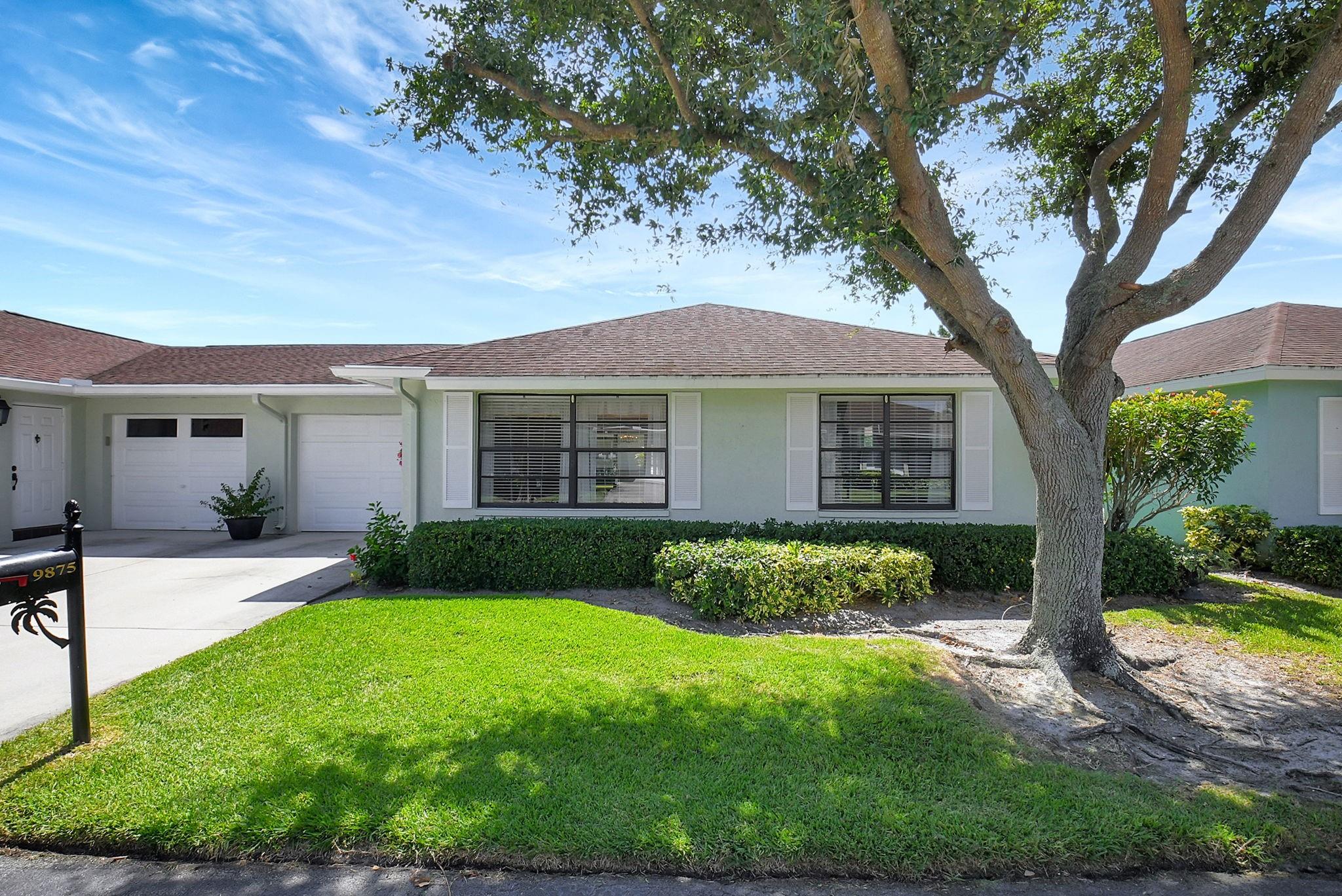 Bent Tree Villas East 2bd/2bath, 1 car garage, 1400 SF Beauty!  Move-in ready unit features an upgraded kitchen w/newer appliances, & updated baths. Meticulously maintained & exceptionally clean. Priced for a quick sale – Vibrant 55+ active adult community! Situated on a cul-de-sac street just behind the clubhouse, it's a short walk to the community amenities from your private street and walkway. Enjoy a spacious garden view with a paved area perfect for outdoor cooking. Amenities include Bocce ball, a swimming pool, a ballroom, a library and numerous clubs to join. The association requires only 15% down for loans with reserves at 10%. Leasing is not permitted for the first 2 yrs. All info. is deemed reliable but must be verified by the buyer. Easy to view – schedule an appointment today.