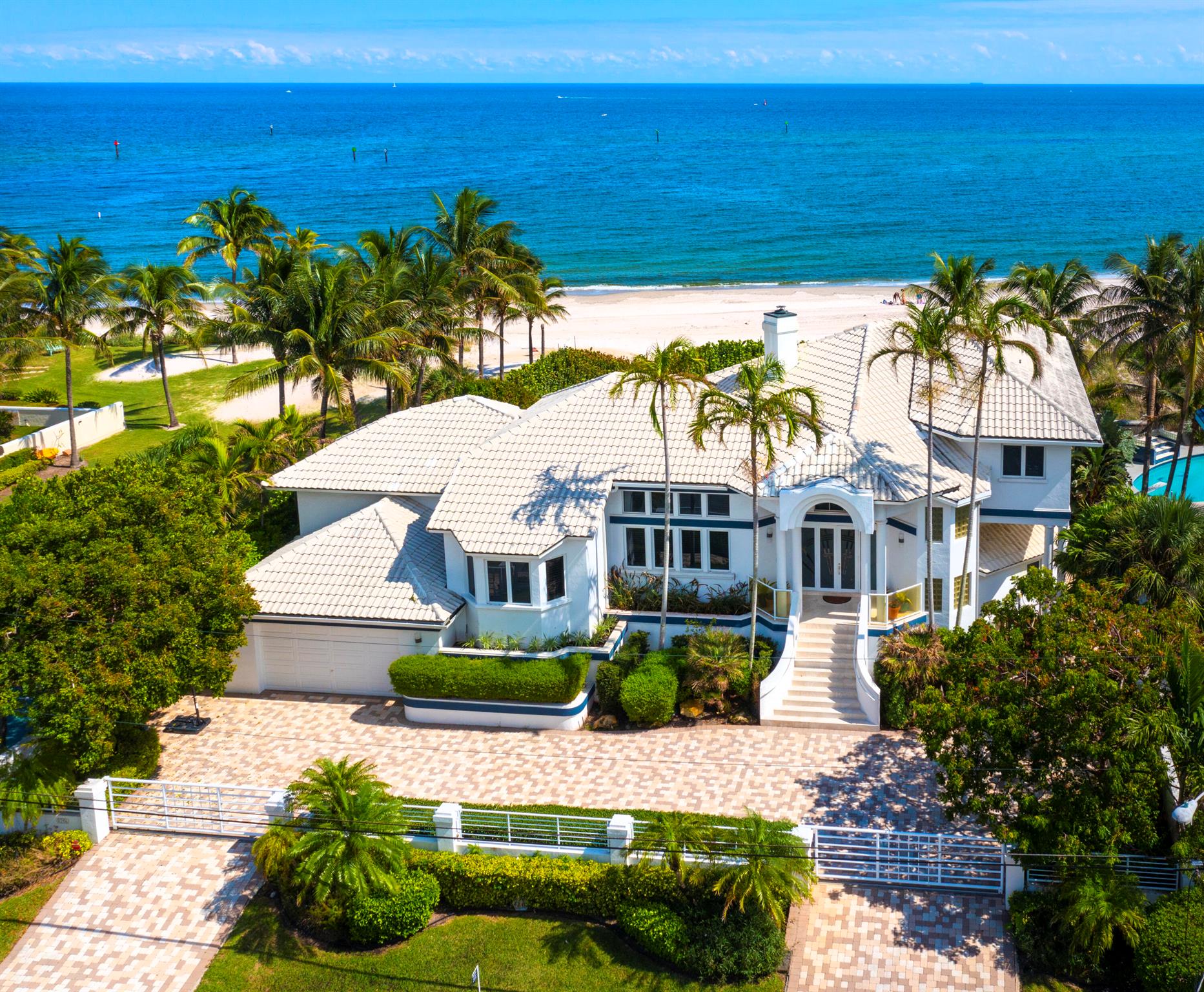 Welcome to your private oceanfront oasis at 2204 Bay Drive, a luxurious 5-bedroom, 5-bathroom retreat that sleeps up to 16 guests. Situated on over half an acre, this direct oceanfront beach compound offers a true sense of seclusion and exclusivity, making it a private resort unlike any other.  The expansive layout spans three levels, each offering breathtaking ocean views from all living areas and the kitchen. The second level boasts a spacious living area, a vast deck with a summer kitchen, comfortable sofa seating, and outdoor dining, along with three bedroom suites. On the third level, you'll find two additional bedroom suites, including an oversized primary suite with a private balcony sitting area and a cozy fireplace. Welcome to your private oceanfront oasis at 2204 Bay Drive, a luxurious 5-bedroom, 5-bathroom retreat that sleeps up to 16 guests. Situated on over half an acre, this direct oceanfront beach compound offers a true sense of seclusion and exclusivity, making it a private resort unlike any other.


The lower level features a welcoming sitting area, a bedroom with a king bed, and a bunk room, all with convenient access to the pool deck. Throughout the home, exquisite furnishings and upscale finishes elevate the premium experience for all guests.

While the property is directly oceanfront, the backyard offers plenty of privacy thanks to beautifully landscaped foliage, creating a serene retreat for relaxation and outdoor enjoyment.

Conveniently located, this home is close to everything you desire. Shops and cafes are less than half a mile away, and the Pompano Pier, offering upscale oceanfront dining, is just a short 5-minute drive. For those seeking even more adventure, Fort Lauderdale is a mere 15-minute drive, while Boca Raton is only 10 minutes away.

Don't miss the opportunity to experience the unparalleled luxury and tranquility of 2204 Bay Drive. Schedule a viewing today and make this oceanfront haven your own.