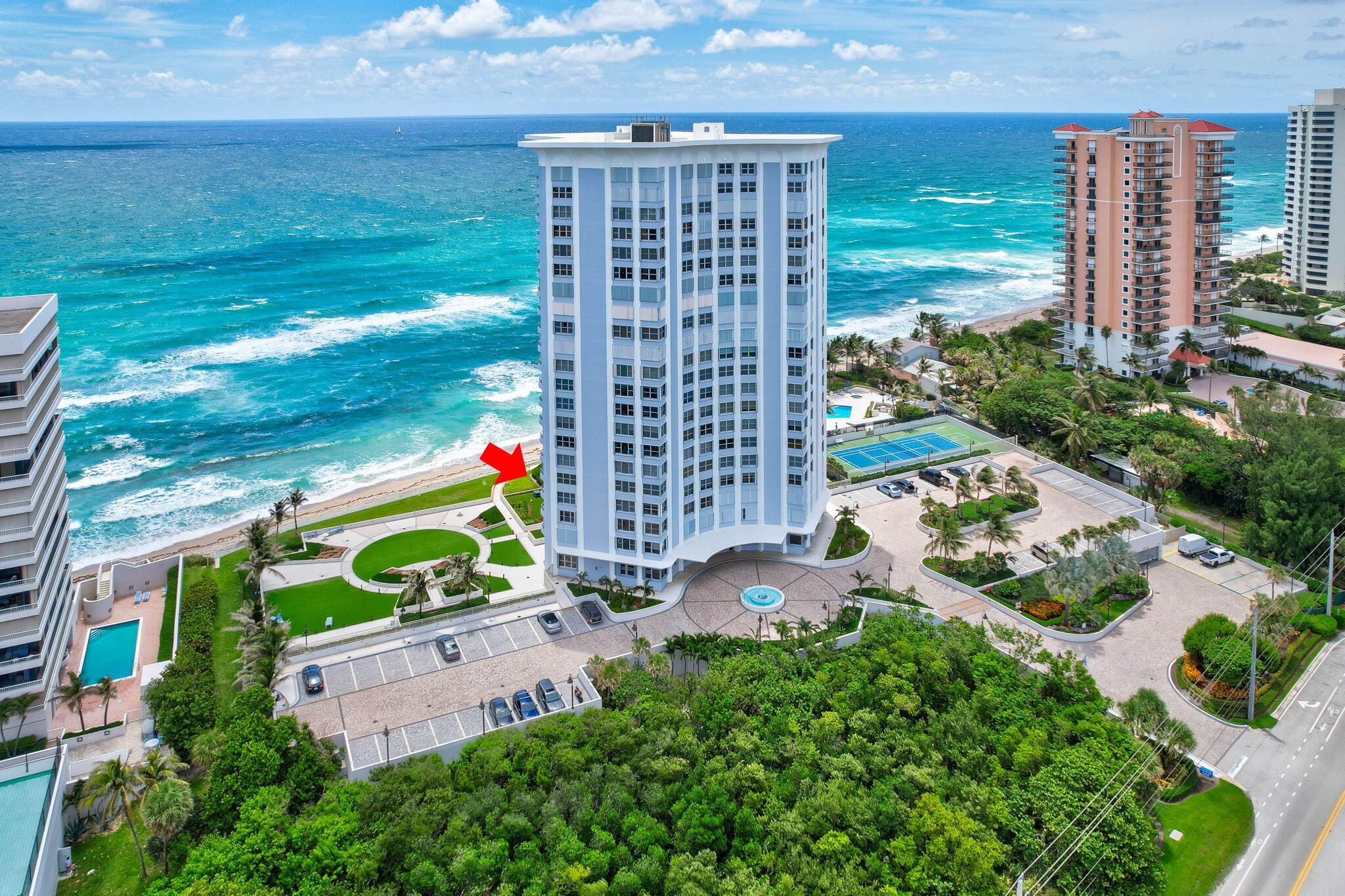 FIRST FLOOR UNIT! BEST PRICE on SINGER WITH OCEAN VIEWS!Cherish the breathtaking views and the sounds of the blue Atlantic Ocean at the highly desirable CORNICHE CONDO. Oversized patio to enjoy panoramic views of the sunrise/moonrise. Nicely upgraded kitchen with a breakfast nook. 2 En-suite bedrooms with upgraded baths ! This full service luxury building has been newly renovated from the exterior to the lobby complete with resident amenities including an heated oceanfront pool, spa, fitness room, yoga ,his & her sauna, lush tropical landscape, Community room for entertaining with bar and media room and so much more! 24 hour concierge ! OWNER HAS MOVED AND WANTS OFFER ! Service dogs allowed.Building has passed all Florida required inspections.