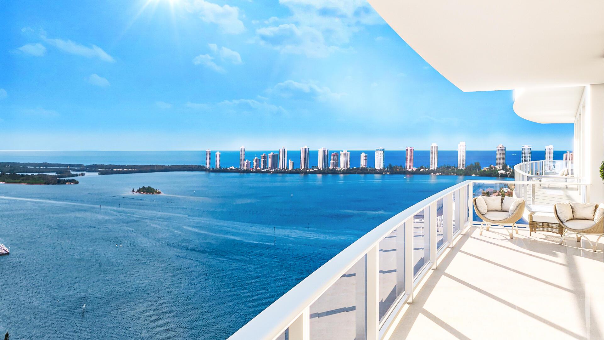 Nautilus 220 is a new luxe waterfront development under construction alongside a marina with 330 condominium residences in two, 24 story towers, a one-acre outdoor amenity deck, the SeaHawk Prime by David Burke restaurant, retail shops, a cafe and professional office suites. Everything you need in one place, resort-style living perfected. This unique floorplan is beautifully appointed with 10ft ceilings and hurricane impact glass, porcelain tile throughout, full Miele Appliance package, undercounter beverage center, waterfall quartz kitchen island and countertops with European cabinetry, split-bedroom layout, oversized owner's suite with large bathroom featuring freestanding soaking tub, and large terrace with Northeast water view. N220 boasts a 1-acre outdoor amenity deck with a resort pool, sundeck, spa, fire pit, yoga deck, putting green, off-leash dog park, and 2 floors of indoor amenities with a spin studio, yoga studio, sauna and steam rooms, mini-bowling, theater lounge, golf + sports simulator, music studio, club room, billiards and card tables, kids' playroom, and teen gaming room, and much more including a rooftop lap pool and spa with 360-degree panoramic views. Additional services include Marina access, 24-hour onsite security and management. With waterfront restaurants, retail, offices, caf+¬, private beach club, N220 is your destination for luxury living. Our Lobby with 18ft voluminous ceilings and amenities areas designed by the renowned Interiors by Steven G. provide a grand arrival into your new home. Our 330 residences offer 2- 3 bedrooms, and multiple floorplan options. Very pet friendly community.
