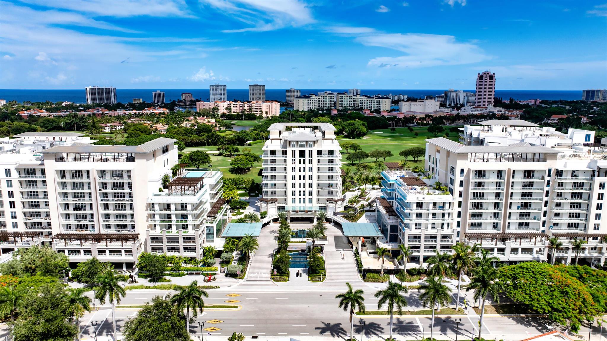 Immersed in verdant, canopied landscaping, offering panoramic fairway vistas and delivering a sense of tranquility and tropical ambience, this three-bedroom masterpiece, with 4,299 +/- total square feet, features an open-layout/split-bedroom plan comprising light, bright, sun-kissed interiors. Defined by soaring ten-foot ceilings, large-format tile flooring, custom built-ins and decorator finishes that combine to impart an elegant yet relaxed contemporary vibe, this stunning residence conveys an elegant arrival experience. The elevator opens directly into the residence's private entry foyer, where a sophisticated art-gallery concourse culminates at the great room showcasing window-walls of glass that open to the wraparound balcony offering expansive southeast golf course views.  MORE... For easy entertaining, the living and dining areas open to the chef-inspired Scavolini kitchen centered on an island accommodating pull-up seating and finished with stunning countertops, Miele appliances, a wine cooler, a sink with an instant hot/cold water dispenser/filtration system, and custom cabinetry that integrates sleek pantry walls, punctuated by glass-fronted shelving for display. The luxurious primary suite, which also accesses the golf course-view wraparound balcony, includes two walk-in closets and an expansive center-island wardrobe/dressing room, all with custom built-ins and full-spectrum lighting. Its spa-inspired ensuite bathroom is finished with two water closets, dual vanities, and a large glass-enclosed rain shower. Situated separately -- one off the foyer and the other off the gallery concourse, the two guest bedroom suites are finished with custom built-in cabinetry and offer compete privacy. The overall layout also includes a laundry, storage area and a powder room. Additionally, the residence comes with garage-parking for one car + valet services for additional cars.

Created by one of New York's most renowned developers, the nine-story Alina comprises a curated collection of 121 extraordinary private residences alongside The Boca Raton's premier champion-level golf course. Resort-style amenities of Alina include an elegant lobby, elite-performance fitness center, club room, game room, private yoga room, and His and Her spas with treatment rooms, relaxation room, steam rooms, saunas and salt rooms. White glove services include a world-class reception staff, on-site concierge services, 24/7 security, and valet. This lavish Garcia+Stromberg-designed residential retreat is sited on 8.5 acres, with walkable landscaped promenades that connect to the heart of Boca Raton, where Royal Palm Place, Mizner Park, al fresco dining, upscale galleries, and couture boutiques are all just a stroll away.

A rich environment providing an abundance of options for a luxurious style of living along with the opportunity for fitness and recreation, outdoor amenities of Alina include a refreshing rooftop pool and pool deck with cabanas and lounge areas, a yoga space, meditation garden, dog park, and a catering kitchen and private dining area with indoor and outdoor terraces.

DISCLAIMER: Information published or otherwise provided by the listing company and its representatives including but not limited to prices, measurements, square footages, lot sizes, calculations, statistics, and videos are deemed reliable but are not guaranteed and are subject to errors, omissions or changes without notice. All such information should be independently verified by any prospective purchaser or seller. Parties should perform their own due diligence to verify such information prior to a sale or listing. Listing company expressly disclaims any warranty or representation regarding such information. Prices published are either list price, sold price, and/or last asking price. The listing company participates in the Multiple Listing Service and IDX. The properties published as listed and sold are not necessarily exclusive to listing company and may be listed or have sold with other members of the Multiple Listing Service. Transactions where listing company represented both buyers and sellers are calculated as two sales. Some affiliations may not be applicable to certain geographic areas. If your property is currently listed with another broker, please disregard any solicitation for services. Information published or otherwise provided by seller, listing company or its representatives is deemed reliable but are not guaranteed and subject to errors, omissions, or changes without notice. Copyright 2024 by the listing company. All Rights Reserved.