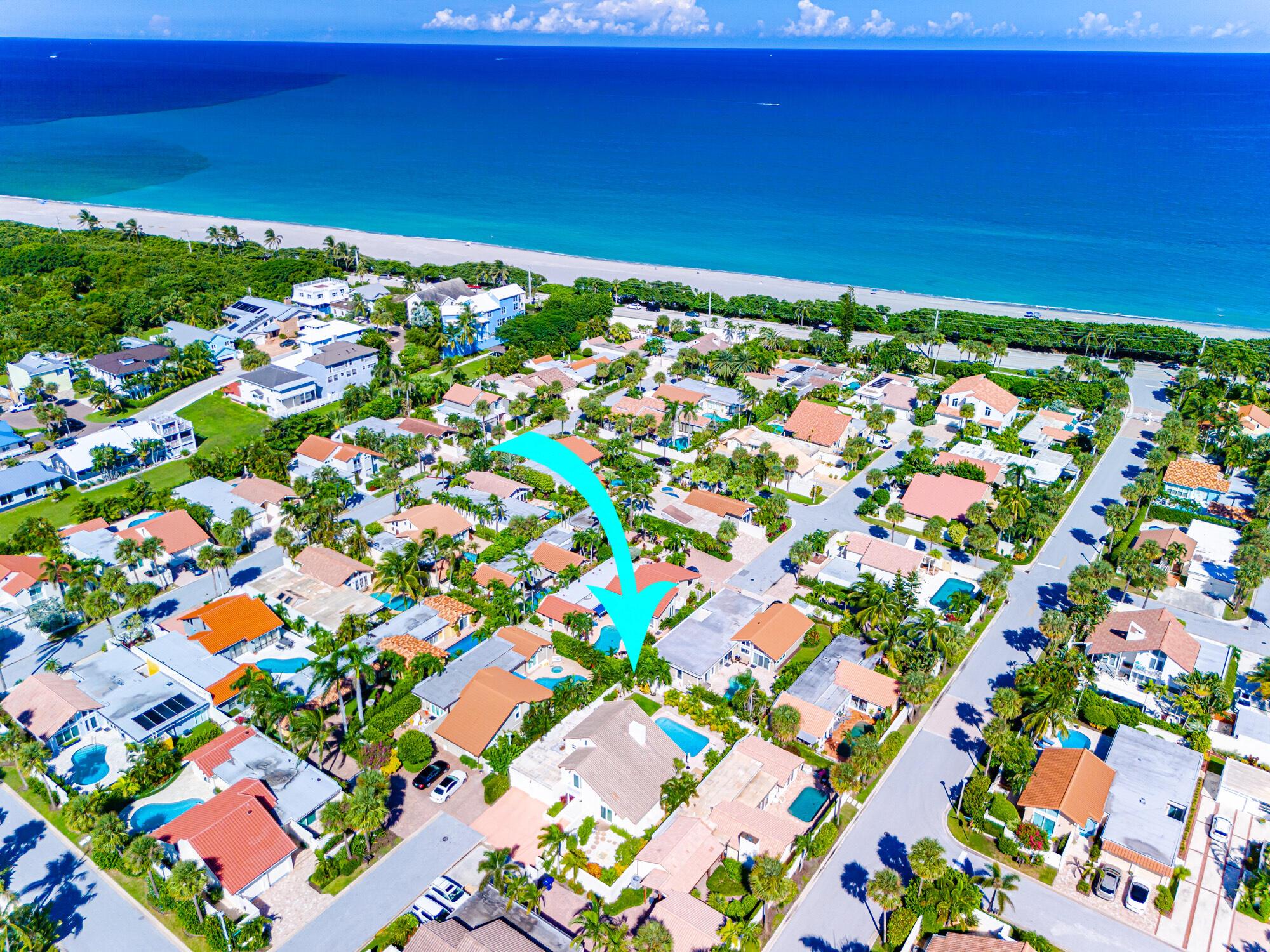 Just steps from the beach, this beautifully renovated 3-bedroom, 3-bathroom pool home offers the ultimate in coastal living. Featuring stunning 32x32 tile flooring, newly remodeled thru-out with soaring vaulted ceilings.  This light-filled home provides a perfect balance of modern luxury and laid-back beach vibes. Enjoy the soothing sound of waves crashing from your backyard oasis, or relax by the private pool.Located in a prime area, you're within minutes of the best local restaurants, shopping, and entertainment. Plus, Palm Beach International Airport is just a quick 20-minute drive, making travel a breeze.This beachside gem is the perfect place to live where you play--schedule your showing today!