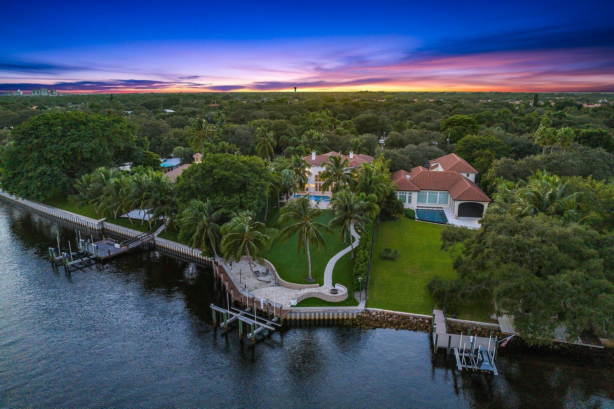 Direct Intracoastal property located in no wake zone with no fixed bridges in Palm Beach Gardens, East of Prosperity Farms Road, just South of Donald Ross Road. Constructed by acclaimed builder, Turtle Beach Construction, this gated estate sits on .83 acres with 82' of waterfrontage. Special features include a private sandy beach, 40,000 Lbs. boat lift, fire pit, tiki gazebo, covered loggias, cabana bath, putting green, artificial turf, heated pool and spa, summer kitchen, gas generator and crestron system. TENANT OCCUPIED THROUGH OCTOBER 2025