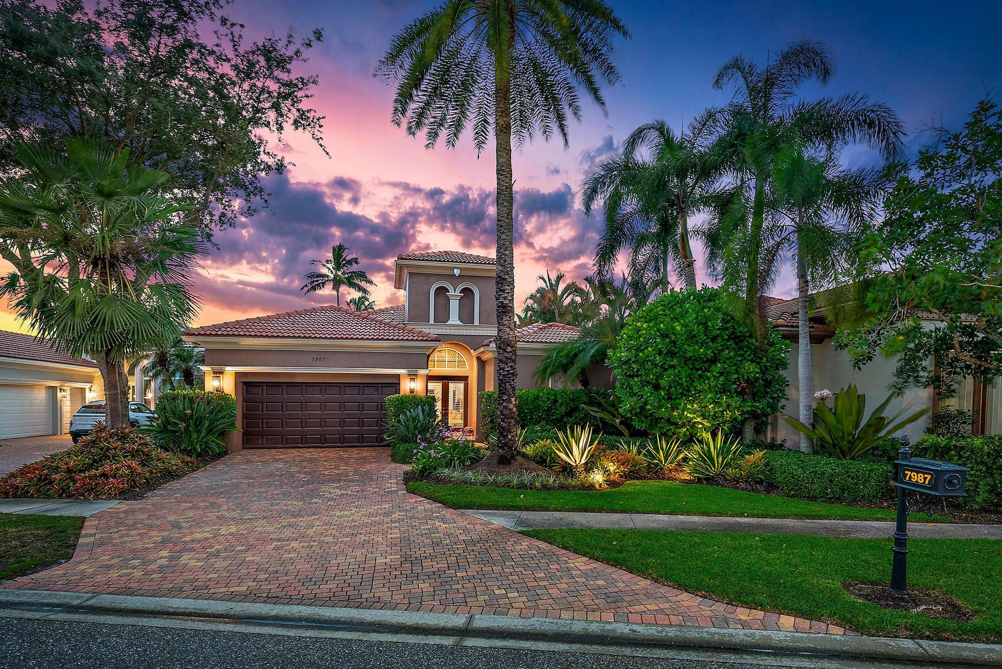 IMMEDIATE PREMIER GOLF MEMBERSHIP AVAILABLE WITH THE PURCHASE OF THIS HOME. Located on one of Villagio's most premium water lots, this ONE-OF-A-KIND great room home offers 3BR/3BA+Den. This customized home exudes Palm Beach elegance throughout. IMPACT GLASS is featured throughout this home--including the Impact Glass French Doors leading to the oversized patio and pool and spa area. The large backyard has plenty of room for outdoor Florida living and dining as well as a heated saltwater pool and a custom built-in outdoor gas grill. Lush landscaping and outdoor lighting, along with the spectacular sunset lake views, provide a picturesque backdrop for this elegant home. This customized and expanded floor plan features a sitting area located off the great room and kitchen. This unique home maximizes the natural light and serene water views with its abundance of windows and French Doors.  With a Pecky Cypress ceiling and custom gas Coral Stone fireplace, this room&#x14;the only home in Villagio to have it - is a showstopper, providing a dramatic centerpiece of the home and welcoming space for entertaining or private relaxation while overlooking water and golf views. The home is protected by a Whole-House Generator, and the HVAC was replaced in 2020. Designer light fixtures, window treatments, real wood plantation feature elevate each room. Real hardwood bamboo floors in the Den, and new plush wool carpeting in the Primary Suite. This home is located within walking distance to Ibis's world-class amenities. In fact, this home is one of the closest homes to the Clubhouse and Pool and Fitness area. The Club at Ibis is an award-winning community that boasts a 90,000 sq. ft. clubhouse, three 18-hole Nicklaus-family Championship courses, five restaurants, a world-class fitness complex, spa, and incredible tennis and pickleball facility.