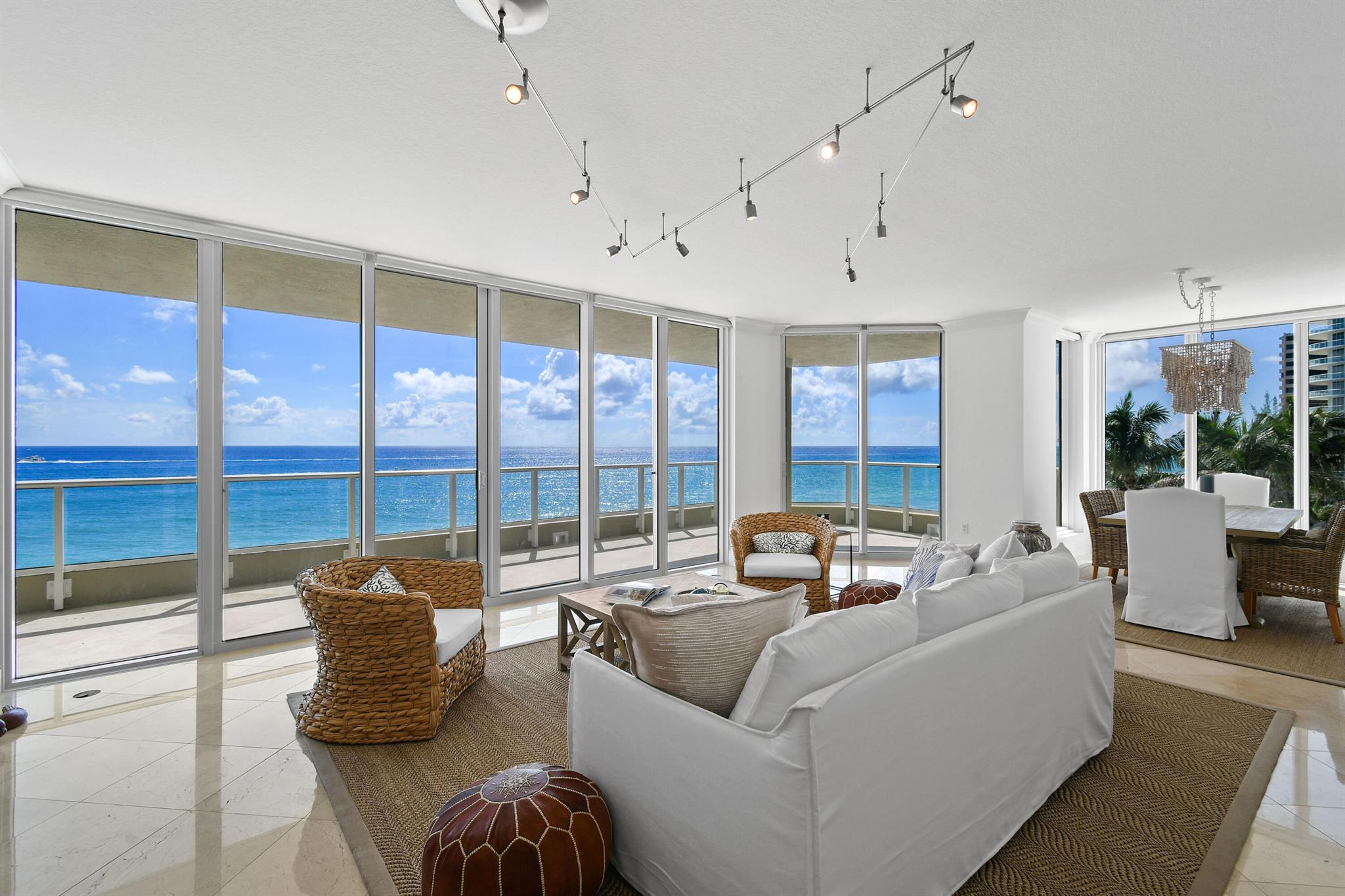 Introducing 5050 N Ocean Dr, Unit 402, an exquisite oceanfront residence that blends modern luxury with the tranquility of beachfront living. This elegant 3-bedroom, 3.5-bathroom condo is nestled in a boutique building and offers an unparalleled coastal lifestyle.As you step into this spacious home, you're greeted by an abundance of natural light pouring in through floor-to-ceiling windows that frame unobstructed ocean views. The expansive living and dining areas flow seamlessly onto a large, private balcony, where you can enjoy breathtaking sunrises and the soothing sounds of the waves. The master suite is a true sanctuary, boasting direct balcony access, generous space, and a luxurious spa-like bathroom. Indulge in the oversized soaking tub, enjoy the glass-enclosed walk-in shower, and take advantage of dual vanities with premium finishes. The walk-in closet offers ample storage, making this suite both beautiful and functional.

Both guest bedrooms are designed with comfort and privacy in mind, each featuring its own en suite bathroom. These suites are ideal for hosting family and friends in style.

The chef's kitchen is a masterpiece, complete with top-of-the-line Wolf gas stove, Sub-Zero refrigerator, and custom cabinetry. The oversized island is perfect for casual dining or entertaining, and the open layout allows you to cook while enjoying stunning ocean views.

The boutique building is designed for those seeking exclusivity and convenience. A gated entry and doorman ensure privacy and security, while an elevator opens directly into your apartment for the ultimate in convenience. Enjoy the array of resort-style amenities, including a state-of-the-art fitness center, dog park, sparkling pool, and hot tub - all with the Atlantic Ocean as your backdrop.

This rare offering at 5050 N Ocean Dr is more than just a home; it's a lifestyle. Experience the luxury of oceanfront living with all the modern comforts you could desire.  

Additional Information:
Digital thermostats with remote capabilities
Sun shear blinds with remote capabilities in living areas/master
Digital door lock with remote capabilities
Digital thermostat with remote capabilities
Full size LG washer and dryer
Miel dual ovens
Miele espresso coffee machine
Wolf microwave
Wolf stovetop
Sub Zero refrigerator
Sub Zero wine cooler
Asko dishwasher
Master bed is a king adjustable bed
Storage locker measuring approximately 8 ft tall by 5 feet long and 5 feet wide in air-conditioned storage room on executive parking level is attached to the real estate
Offered fully furnished