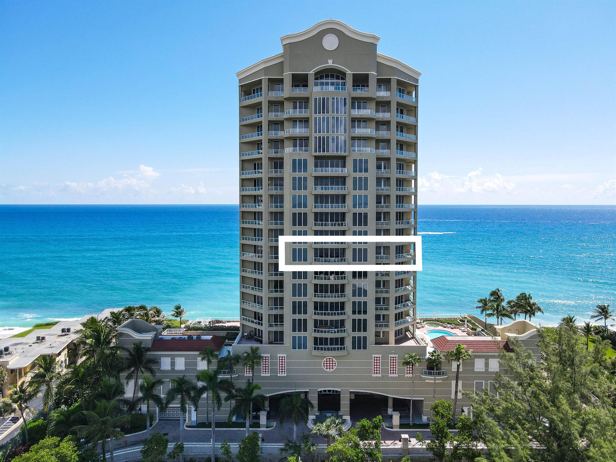 Experience unrivaled luxury living in this stunning 3-bedroom, 3.5-bathroom residence, in the prestigious Ocean's Edge on Singer Island. Offering views of both the Atlantic Ocean and the Intracoastal Waterway from every room, in a boutique building with just 40 private residences. This unique offering embodies the perfect blend of oceanfront living and resort-style sophistication.Step directly into your private foyer from a dedicated elevator, where a grand entryway welcomes you to the expansive great room. Floor-to-ceiling windows flood the space with natural light, capturing breathtaking water views from every angle. High-end fixtures and finishes, custom blinds, custom built in entertainment centers, full home water system and porcelain tile throughout entire home elevate this residence beyond the typical. 
The gourmet chef's kitchen features top-of-the-line appliances, including a Miele double oven and warming drawer, a Miele espresso maker, a Sub-Zero refrigerator and wine cooler, a Wolf gas stove with pot filler and sleek quartz countertops and custom backsplash. The open layout allows for water and skyline views from the kitchen as well as seamless entertaining, flowing effortlessly into the great room, dining areas and spacious outdoor balcony. Enjoy sweeping intracoastal views and the ideal place to see the famous Florida sunsets from your covered, outdoor living space.
The primary suite features ocean and southeastern views and a wraparound balcony, perfect for enjoying sweeping vistas from sunrise to sunset, while the twinkling skyline of West Palm Beach creates a picturesque evening backdrop. The primary suite boasts his-and-her walk-in closets with custom built-ins and a spa-like sanctuary bathroom; complete with dual vanities, a spacious walk-in shower, a luxurious jacuzzi tub with sunset views and a private W.C. with Toto Washlet. On the opposite side of this thoughtfully designed split floor plan, the en-suite second bedroom offers privacy and serene water views with its own balcony access. Additionally, a bonus third room is ideal as an office or den and includes access to the balcony, a full closet and full bathroom.
Ocean's Edge is located on Singer Islands upscale residential corridor and delivers a five-star living experience. Amenities include a 24-hour manned security, elite concierge services, a state-of-the-art fitness center, oceanfront club room with a catering kitchen, a large media room with theatre screen, and a heated beachside pool and spa. Enjoy direct access to Florida's most pristine beaches, state parks, water sports and world-class dining, shopping and golfing. Located a short, convenient drive from downtown West Palm Beach, Jupiter Waterfront and Inlet, Juno Beach, Palm Beach Island, coveted PGA Boulevard and PBI airport.