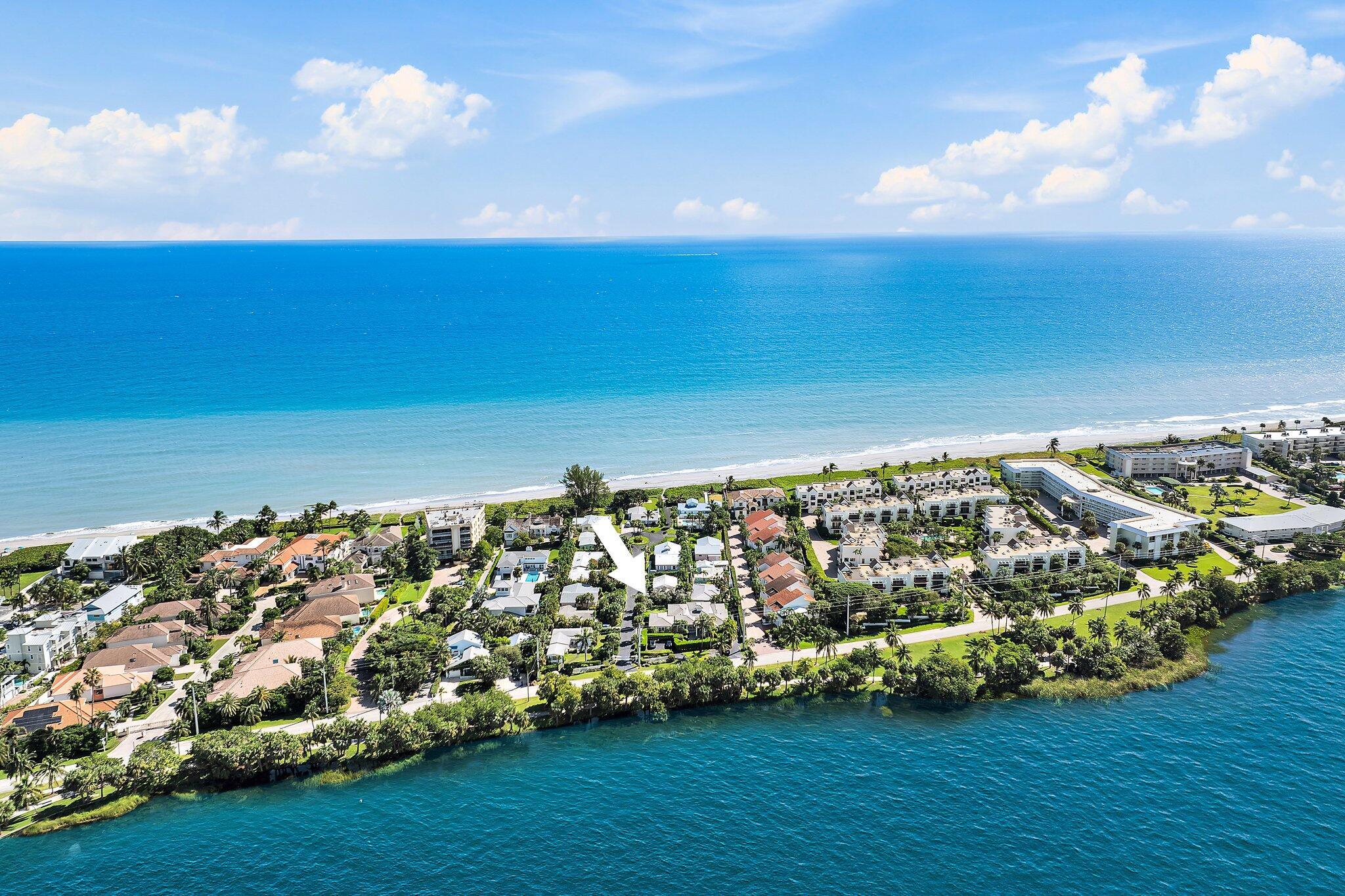 Welcome to Juno Beach, one of the Palm Beaches' most unique and scenic coastal towns!  Rare opportunity to own the only newer home in a Gated Community in all of Juno.  This Modern Beach house is located in the historic community of Beachbound, a seaside enclave of 14 homes, offering private beach access for  residents. Built in 2016 by renowned Cribb Construction, this home embraces today's highest architectural standards.  As you enter through the charming white picket fence, you are greeted by a welcoming front porch overlooking your own private putting green. The stunning interior offers open design living w/ vaulted ceiling + four bedrooms . Design elements include English Oak Wood flooring, an open Chef's Kitchen with top-of-the-line Wolf + Subzero appliances, as well as Smart Home 
Built in 2016 by renowned Cribb Construction, this home embraces today's highest architectural standards.  As you enter through the charming white picket fence, you are greeted by a welcoming front porch overlooking your own private putting green. The stunning interior offers four bedrooms and two and half bathrooms, spanning one story.  Design elements include English Oak Wood flooring, an open Chef's Kitchen with top-of-the-line Wolf + Subzero appliances, as well as Smart Home features.  Meticulous millwork and craftsmanship throughout the home feature ceilings and walls accentuated by tasteful tongue and groove Poplar Wood.

Approximately 1,000 square feet of Exterior living space creates a perfect ambiance of interior living + serene outdoor comfort.  Set on nearly -+ acre, this property is enhanced by lush Clusia hedges and mature landscaping, offering ultimate privacy. Additional exterior elements include Two ''Rock Burrito'' drainage systems + a Zen outdoor shower.  The generous upgraded Elevation further advances the benefits of a newer Seaside home.  

Just steps to the beach and walking distance to the famous Juno Beach Pier.  This prime location is minutes to world class shopping, fine dining and exclusive golf clubs. 20-minute drive to Palm Beach International Airport, Downtown West Palm Beach and Palm Beach Island. 

Capitalize on this once-in-a-lifetime opportunity to own one of Juno Beach's most iconic homes!