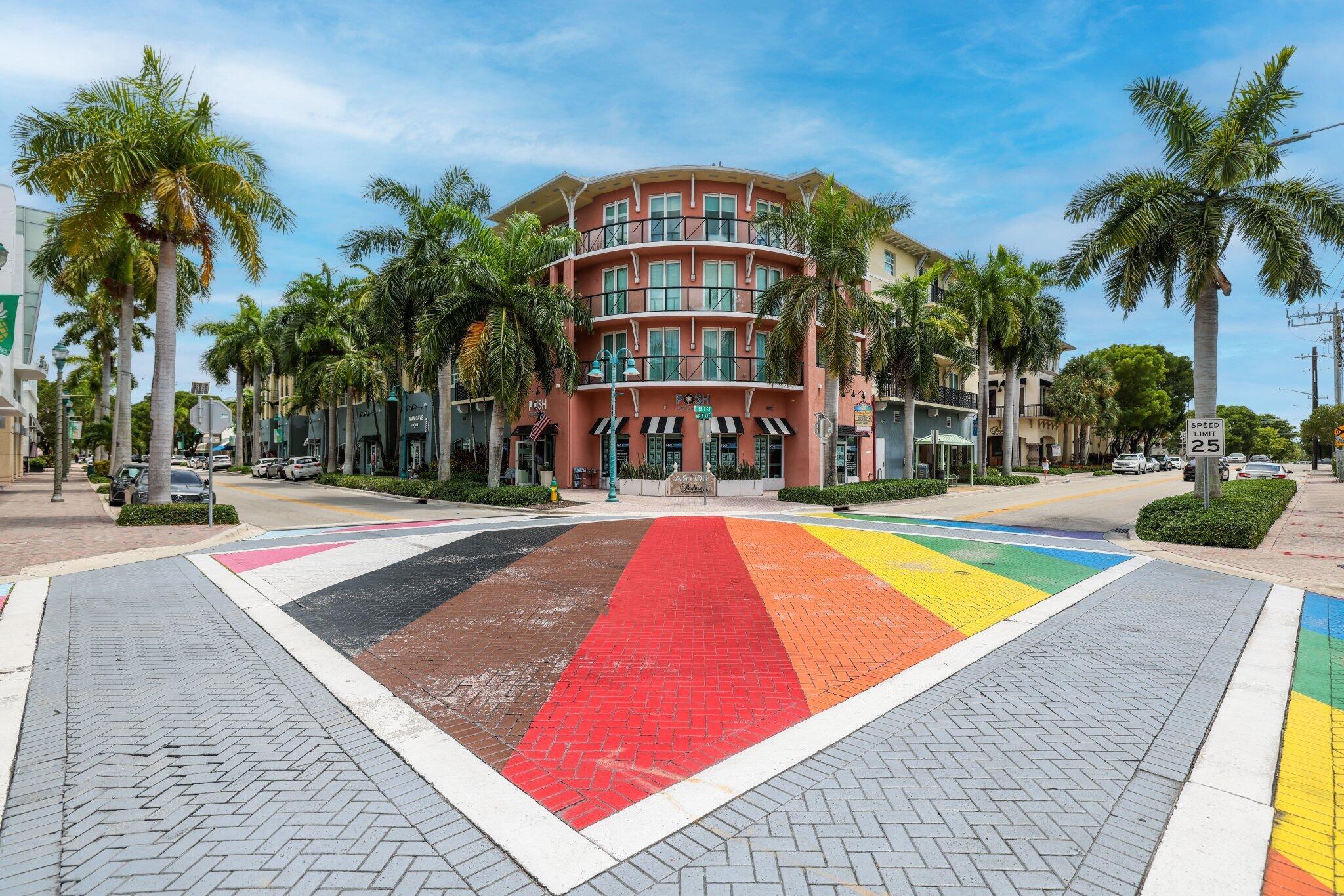 Introducing this rarely available true downtown luxury condo, just steps away from the renowned and award-winning Atlantic Avenue in the heart of Delray Beach. Located in the best section of the Pineapple Grove Arts District, this stunning condo is part of the prestigious Astor building, known for its rich amenities. Immerse yourself in the ultimate Florida lifestyle while soaking up the sun on the amazing rooftop resort-style pool. Enjoy the true downtown Delray lifestyle with walkability to fine dining, boutique shopping, captivating shows, outdoor art fairs, and the vibrant nightlife that South Florida has to offer. This immaculately kept 2-bedroom, 2-bath condo is perfect for a wide range of users--whether you're looking for a permanent residence, a second home, or a rental property. The kitchen itself features beautiful white cabinetry, granite counters, and stainless steel appliances. The primary suite offers a spacious walk-in closet and a luxurious marble bath with dual vanities, a soaking tub, and a spa shower. This rare model also includes your very own laundry utility room, a feature many units in the building lack, along with additional storage. Recent upgrades include new flooring in the bedrooms, making this unit truly move-in ready. Don't miss out on this exceptional opportunity&#x14;book your appointment today!