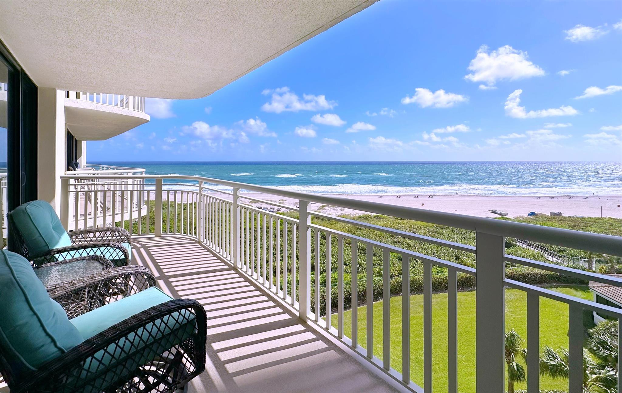 Enjoy season 2025 with a front row seat to the ocean! Crisp & clean, this unit offers unobstructed views & balcony access from every room & lots of light! Tile throughout, split floorplan. W/D in unit. Tiara is a home that offers comfort & peace of mind. Upon arrival through the 24 hr staffed security gate, the valet parks your car (if you choose) & you're greeted by a 24 hr concierge. Feeling social? Head up to the Marquis Lounge, have a cocktail or meal & enjoy meeting fellow residents. Or just take in the views - from the wall of windows, you can see every direction from the 43rd floor. Treat yourself to breakfast or lunch delivered to your unit from the Gazebo cafe. Tiara's beach is sprawling & the boardwalk is flat - no stairs or dunes. Shopping, dining & PBI airport close by.