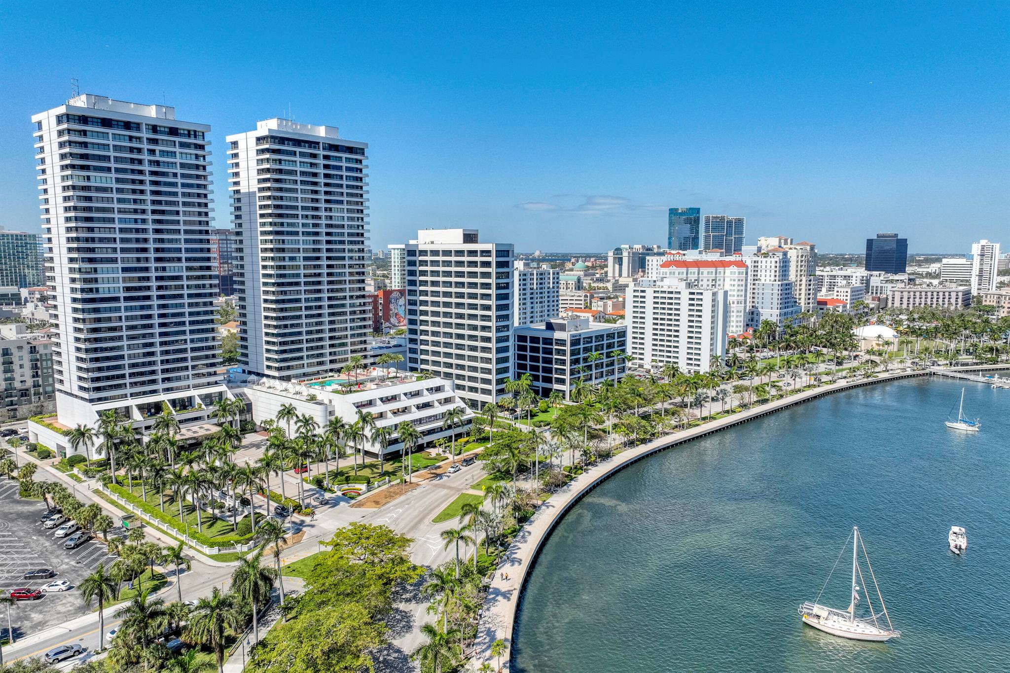 Amazing opportunity to own this cozy 2/2 sun filled Hacienda style condo at the famed Plaza of the Palm Beaches. This stunning unit boasts sweeping views of the Intracoastal & some of Palm Beach's iconic landmarks such as The Breaker's Hotel! Authentic hand painted Talavera tile adorned kitchen & authentic Saltillo tile give this unit extra charm. World class amenities include full concierge, valet, 2 rooftop swimming pools, state of the art fitness center, steam/sauna, pickleball/tennis & 2 dog walking areas! This lifestyle is complete with a warm & inviting social scene with many fantastic mixers, social events, yoga & weekly aqua aerobics classes. Just a quick ride to Palm Beach's world class dining, shopping and beaches. Come live the elegant life you deserve at The Plaza!