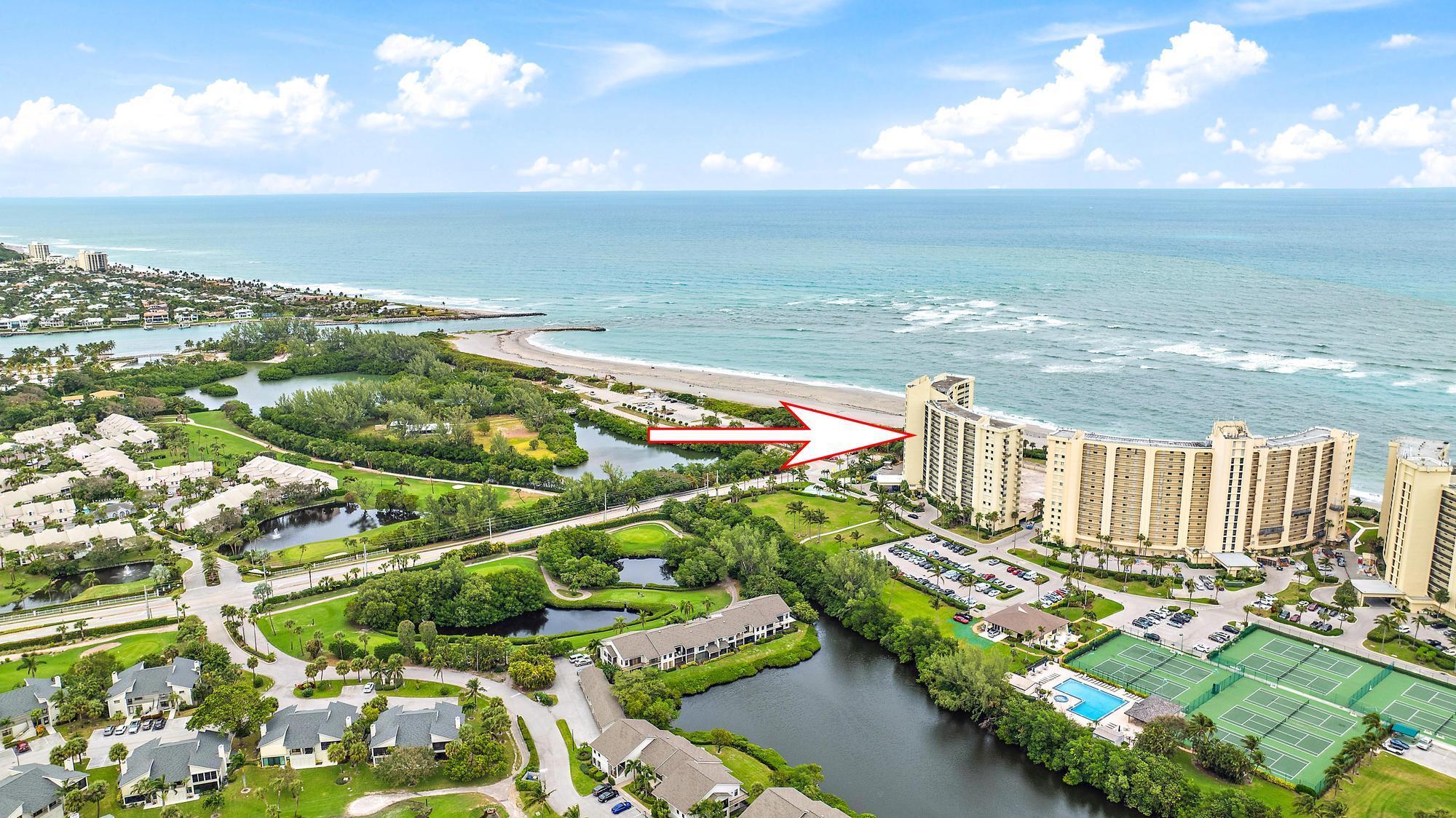 With Amazing Water Views & Amenities of a Luxury Community; This Absolutely Stunning 2 Bedroom, 2 Bathroom Condo On The Beach Sits In The Heart Of Jupiter. This Penthouse Has Been Beautifully Renovated; Upgrades Include: NEW A/C, NEW W/H, Quartz Countertops, Stainless Steel Appliances Including An Induction Cooktop, White Wood Cabinetry, Beautiful Backsplash, Halo 2 Water Purifier. The Master Bedroom Has Beautiful Wood Look Tile Floors with a Renovated Master Bathroom & Retiled Stand Up Shower. The Master Bedroom Includes A Large Walk In Closet W/ Closet Organizers. The 2nd Bedroom Has a Beautiful Barn Door and Large Closet Convenient Washer &amp; Dryer Inside, a Large Balcony Overlooking The Pool &amp; Dramatic Blue Horizon. This Condo Is Gated &amp; Has 24 Hour Security, 2 Heated Pools, Hot Tubs, Sauna, Grill Stations, Outdoor Showers, Fitness Center, Tennis Courts, Green Spaces, Pond, Trails &amp; Private Beach Paths. A Golf Cart Shuttle Will Whisk You To Local Restaurants, Shops, Theatres, Marinas, Mini Golf &amp; Tee Time. Stunning is an Understatement For The Rarest Gem in Ocean Trail.