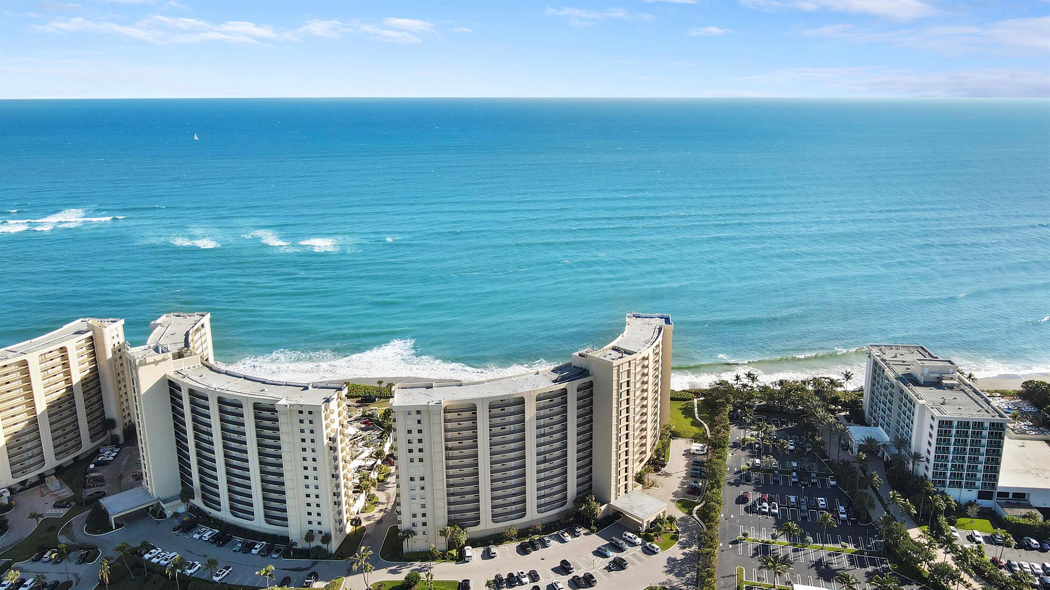 Oceanfront living at its finest. Enjoy panoramic ocean views throughout this remodeled condo. Ocean Trail is a gated oceanfront condo situated on 22 acres directly on Jupiter Beach. Community offers walking trails, 9 tennis courts, a newly remodeled pool and a community room.  The pool deck leads to the beach through a private gate and access to Jupiter Beach Resort for unit owners. Schedule your private showing today as this one will go quickly.