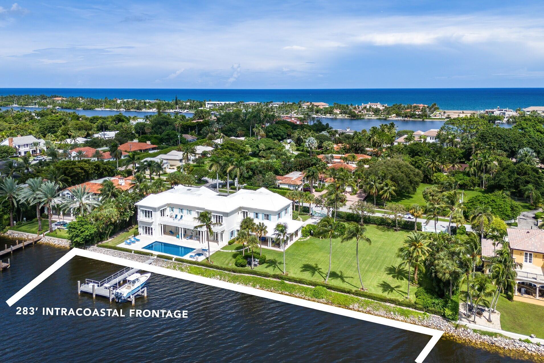 Truly Exceptional Waterfront Opportunity & Estate Home In the Ultra-Luxury & Secluded town of Manalapan.  This is an unparalleled opportunity to own one of the largest Intracoastal waterfront properties available from South Palm Beach to Boca Raton. Situated on over an acre of prime land on 3 lots, this expansive 12,000 sq. ft. estate offers an incredible 283' of direct water frontage. With its magnificent scale and prestigious location, this home provides the ultimate in luxury living. Whether you're entertaining guests or enjoying quiet moments by the water, the property offers unmatched privacy, breathtaking views, and endless potential for customization. Don't miss your chance to own a rare piece of waterfront paradise in one of South Florida's most exclusive towns.