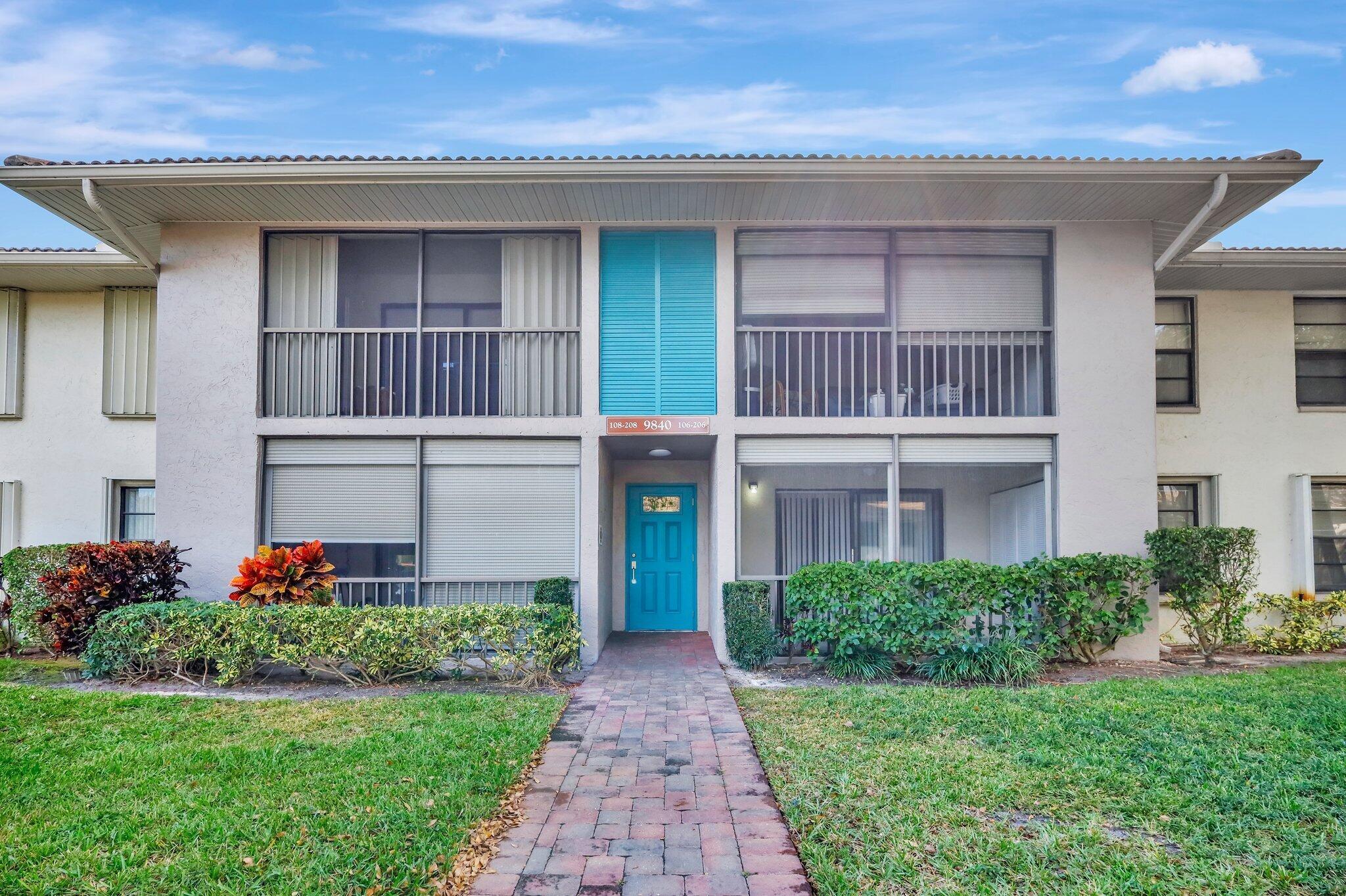 Bent Tree Gardens is an all ages gated community. Spacious 2 bedroom, 2 bath unit in the heart of Boynton Beach. NEW porcelain tile, NEW water heater, Freshly painted. The kitchen offers wood cabinetry, laundry room, covered patio. Monthly fees includes: water, cable, lawn care, building insurance, exterior maintenance, community heated pool, clubhouse billiard room picnic /barbeque area. Only minutes away from the beach, water sports, parks, and downtown Atlantic Avenue - a popular destination for both part time visitors and full-time residents to enjoy restaurants, bars, shops, and events!