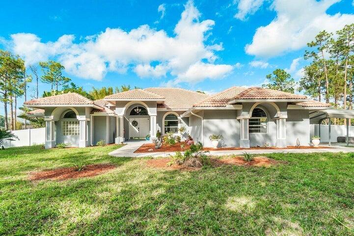 BEAUTIFUL 3 BEDROOM 2 BATH 2 CAR GARAGE HOME IN LOXAHATCHEE! THIS HOME SITS ON OVER AN ACRE OF LAND WITH A PRIVATE POOL AND FENCED IN YARD. THIS HOME BOASTS ALL NEW IMPACT WINDOWS, TILE FLOORS THROUGHOUT, NEW KITCHEN WITH QUARTZ COUNTERTOPS, STAINLESS STEEL APPLIANCES, FARMERS SINK, RECESSED LIGHTING, BIG MASTER, LARGE WALK IN CLOSETS, HIS AND HERS VANITIES, OUTDOOR KITCHEN, AND SO MUCH MORE. HURRY AND SCHEDULE YOU'RE SHOWING TODAY BEFORE ITS TOO LATE! THIS BEAUTIFUL AND AMAZING 3 BEDROOM 2 BATH 2 CAR GARAGE WITH TILE ROOF AND SCREENED POOL WITH EXTRA PRIVACY FENCE IN LOXAHATCHEE COMES WITH 1.15 ACRES, OUTDOOR KITCHEN, 3000+ TOTAL SQ FT IS EXTREMELY PRIVATE. ALL NEW IMPACT WINDOWS AND DOORS. NEW AC 2020. ALL NEW APPLIANCES,NEW HOT WATER TANK. HOUSE HAS NEW TILE FLOORING THROUGHOUT. BRAND NEW VINYL FENCING AROUND THE WHOLE LOT. NEW KITCHEN WITH QUARTZ COUNTER, NEW CABINETS, STAINLESS APPLIANCES, FARMERS SINK,NEW WASHER/DRYER. NEW RECESSED LIGHTING.LARGE MASTER SUITE, 2 LARGE WALK IN CLOSETS, HIS/HER SINKS WITH GRANITE TOPS, NEW SHOWER AND SLEAK NEW SOAKING TUB. THIS BEAUTY ALSO BOASTS FORMAL LIVING, FORMAL DINING AND LARGE FAMILY ROOM! GENERATOR IN GARAGE STAYS!!!!

NO HOA SO BRING YOUR BOAT, RV, TRAILER AND HORSES. LOTS OF ROOM FOR GUEST HOUSE