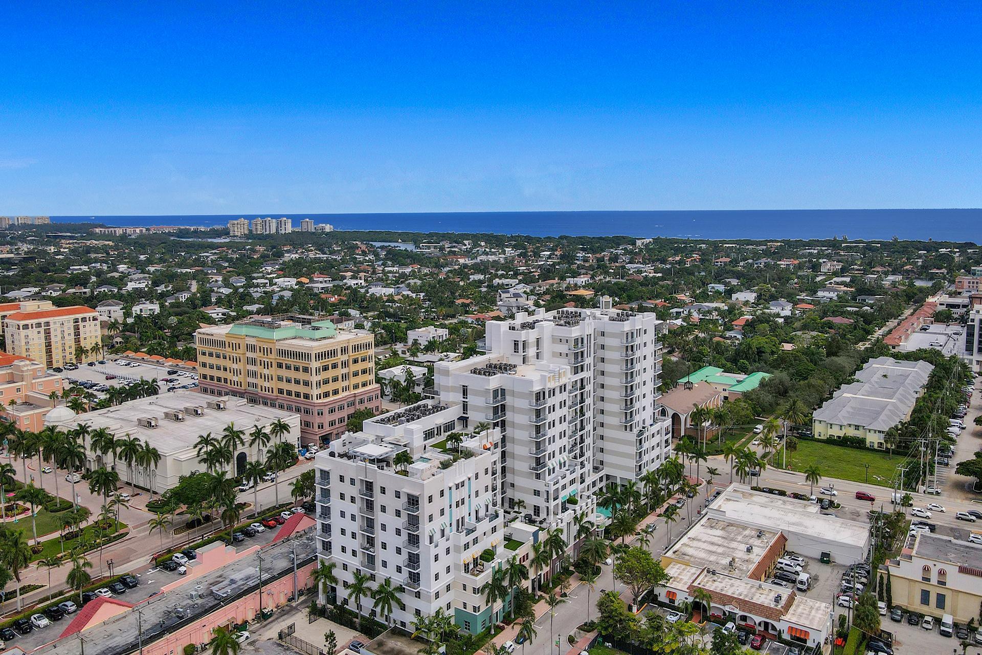 Prepare to be swept off your feet. This is the condo you've been dreaming of. where the city meets the shore... Rarely available penthouse house level exudes quality & easy living the minute you step through the front door. Stunning city & ocean views abound from every vantage point. This home was professionally decorated in a casual coastal contemporary decor. This smart home features a fully automated Control 4 system which manages every aspect of the home from audio/visual to lighting to temperature control & window treatments. This 2/2.5 features 2 split Primary suites with 3 finished walk-in closets An open kitchen with commercial grade stainless steel appliances makes entertaining a breeze. A large walkout balcony provides endless views of the city & ocean. 2 deeded parking spaces. The walkability of this location is unmatched.  Steps from Mizner Park and Palmetto Park Road.  A short walk or bike ride to the beach.
Equidistant to Fort Lauderdale and Palm Beach Airports and walk to the New Brightline train station with service to Miami and Orlando