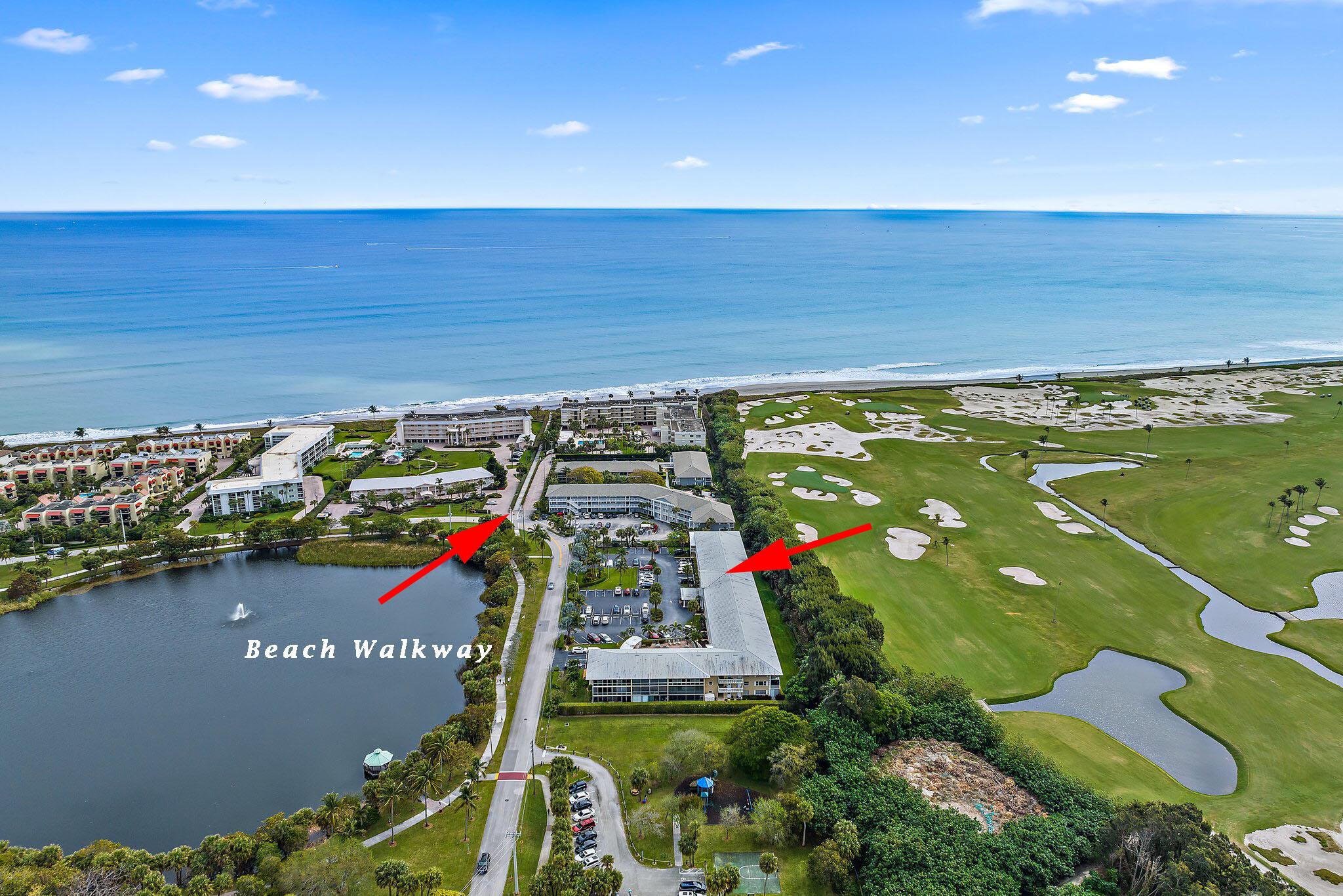 Enjoy Juno Beach living. Steps to the finest beach down your beach walkway and enjoy strolls around the Pelican Lake walking path. Largest condo(1,580 sq. ft) in the building with desirable Southern exposure overlooking Seminole Golf Club. The top floor condo features a large patio with sliding glass windows. One of a few condos with own washer/dryer. Nicely updated with newer kitchen and bath cabinets & granite counters. Minutes to great restaurants and shopping. Come see what makes Juno Beach one the the favorite towns in Palm Beach County. One of few fully funded reserve buildings.