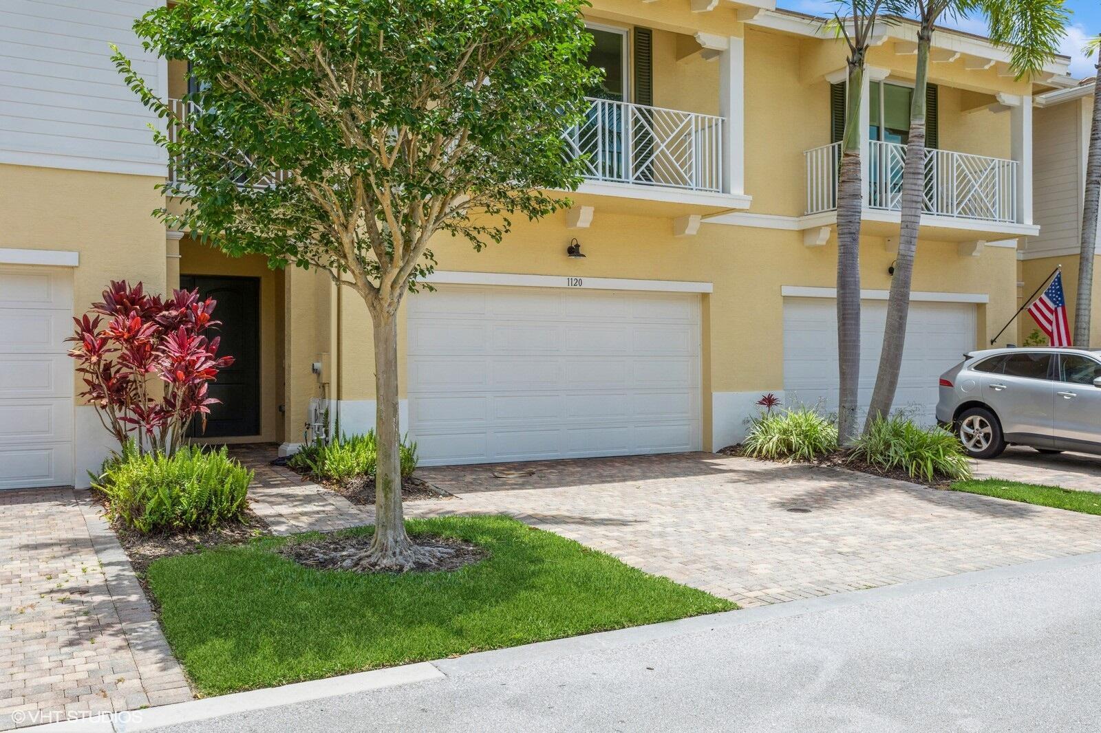 Freshly painted and updated. Porcelain title downstairs. Best location, backs up to preserve in quiet, private area of Hampton Cay. Be in the heart of all that Northern Palm Beach County has to offer: restaurants, shops, entertainment, parks, pickleball and tennis courts, beaches and so much more. Tasteful updates include: porcelain tile downstairs, Quartz countertops, built in window seat that adds great storage. Wood stairs and luxury vinyl plank upstairs. A/C installed in 2023 and washer and dryer 2024. The community's  amenities include a  6000 sqft clubhouse,  with an Infinity Pool and a well-appointed Fitness Center.SOME PICS ARE DIGITALY STAGED