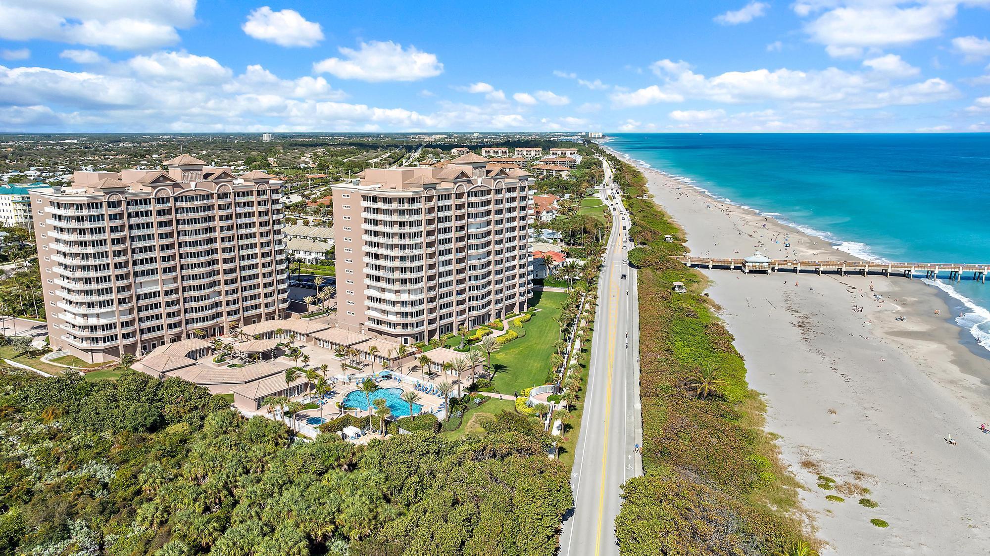 BEACH LOVERS,  step into this corner unit enjoy the wrap around balconies for the most view extensive NE Coastline Ocean Views up to the Jupiter Light House, and Southeast coastline Views that captures Singer Island Skyline. GENEROUS  OPEN FLOOR PLAN, beautifully blending indoor & outdoor living.  Stepping off your private elevator to your private foyer double door entry way you will be dining area,  and  the beautifully designed kitchen with  top of line appliances, extensive cabinetry and fully equipped for all your require.