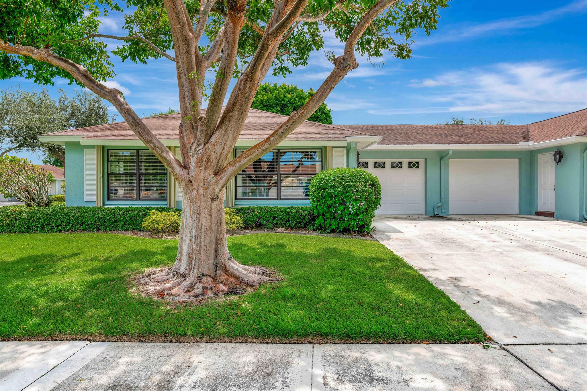 Incredible opportunity to reside in this exquisite, 1 level fully remodeled villa. This coastal gem has been fully renovated featuring 2BR, 2 Baths, a 1 car garage and breathtaking finishes. This rare corner lot offers plenty of privacy and inside features upgraded flooring, quartz countertops, modern stainless steel appliances, and a kitchen island, making this a true chef's dream for cooking and entertaining. Cherish the completely remodeled master bath and guest bath with floating vanities, as well as a stylish frameless showers, showcasing neutral color tones that enhance the serene atmosphere of the home. The villa also boasts a private patio, along with an additional Florida outdoor area, ideal for relaxation and entertaining. Plenty of activities in this active 55+ community. With a unique surplus of privacy, this corner unit benefits from a spacious front yard, providing extra privacy and a pleasant outdoor space. Safety is a priority, with complete hurricane protection offered by accordion shutters on all windows.
Bent Tree Villas is a peaceful and well-located 55+ community in Boynton Beach, known for its active lifestyle and numerous amenities. Residents can enjoy the convenience of being just a few miles from the beach and close to the vibrant shops and restaurants of neighboring Delray Beach. This property exemplifies Florida living at its finest, combining modern comforts with a desirable location. Close distance to 95 &amp; the turnpike as well as close proximity to West Palm Beach Airport and Fort Lauderdale airport. Do not miss out on this incredible opportunity!