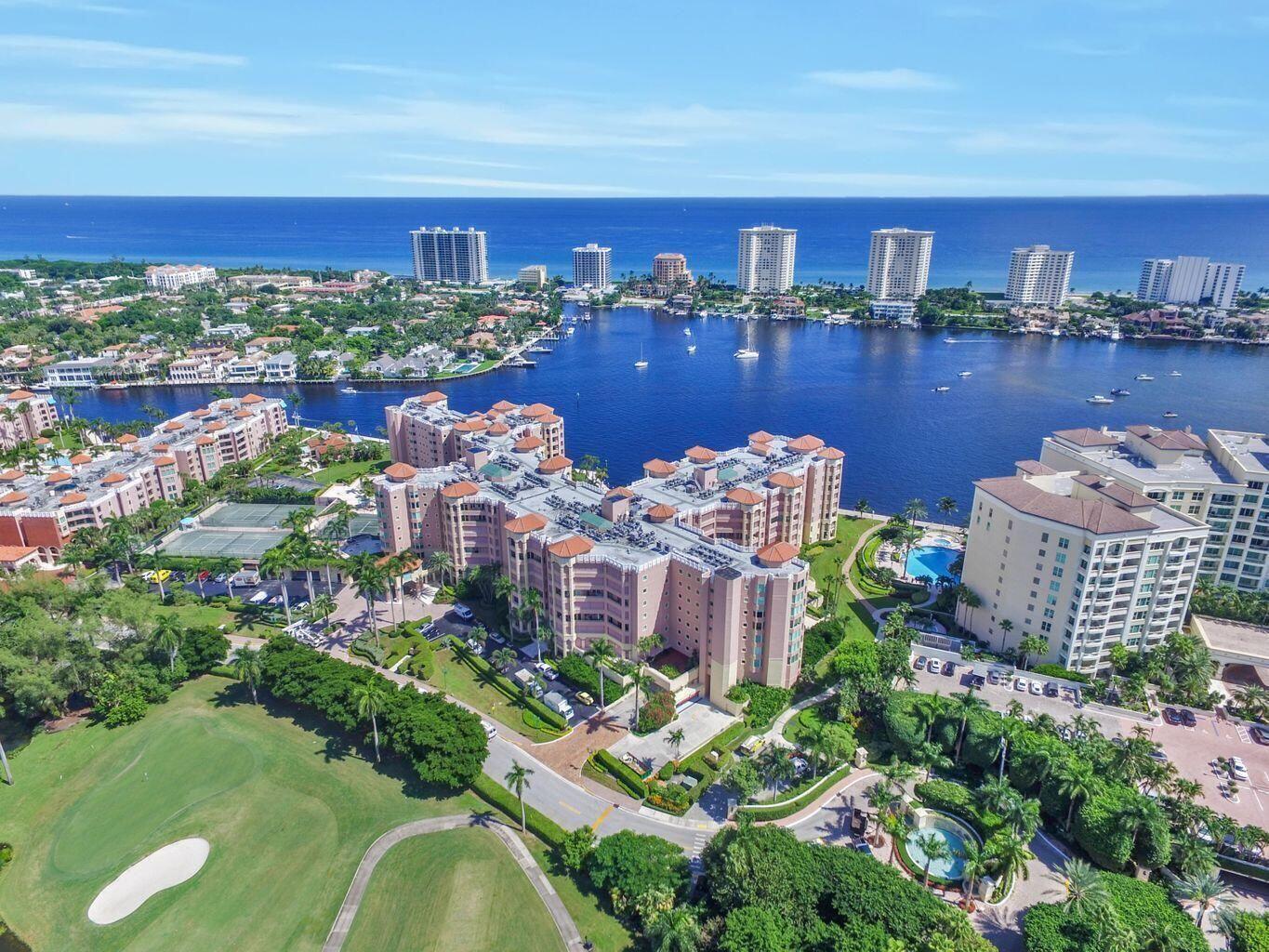 Mizner Tower premier residence, The Grandview situated directly on the Intracoastal waterway and Lake Boca has an expansive terrace and private patio. The home features spacious rooms, 13-foot ceilings, panoramic views of the intracoastal. The Mizner Tower community offers a resort style pool, tennis courts, state of the art fitness center, garage parking, valet and concierge services.