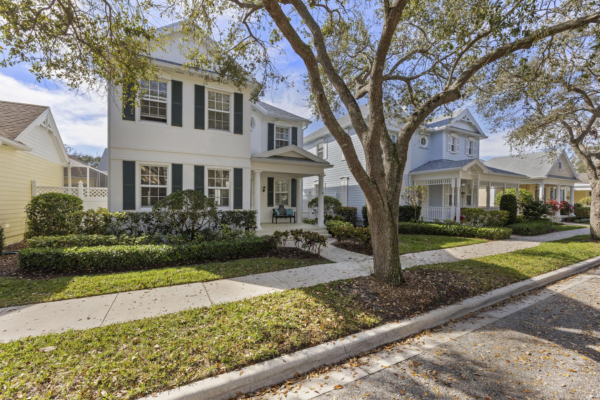 Welcome home to a well maintained ''A'' model in desirable Newhaven at Abacoa! The ''A'' model is a two story home offering upper level bedrooms and spacious ground floor living space and a private den/office. This home is complete with a private screened pool and a 2 car garage. The interior is finished with a northern flair, wood floors and cabinetry.