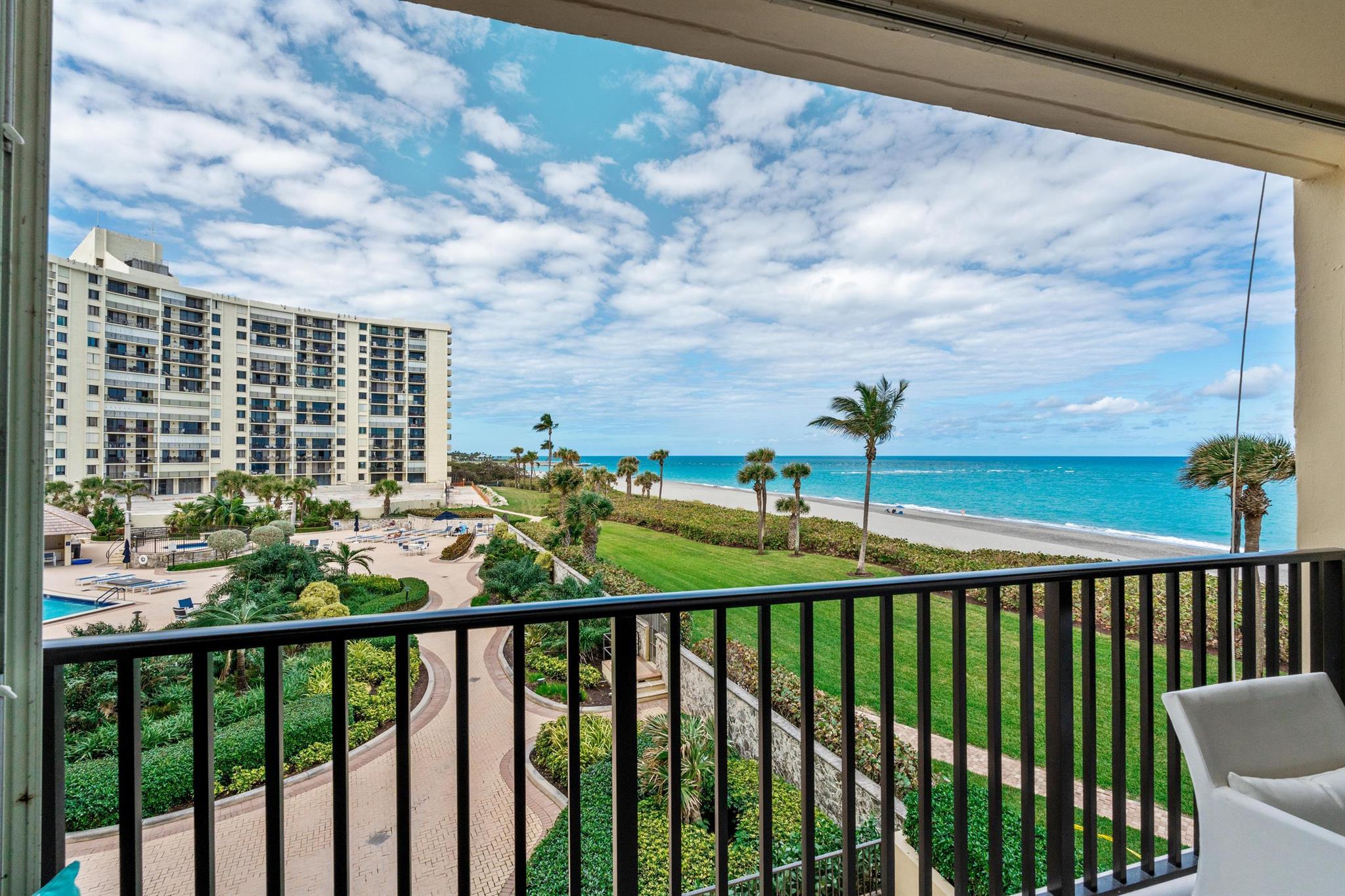 Incredibly rare, oceanfront corner unit is directly on the beach in Jupiter. Panoramic ocean views from every room, this completely redesigned 2-bed / 2-bath residence is an OCEAN END UNIT. This recently renovated layout has custom wood and frosted glass doors, exquisite Florim Italian tile, and top-of-the-line appliances. Spacious main balcony with three shaded balconies in total. Move-in ready and impeccably appointed, this unit requires nothing but your presence--beachside, luxury living at its finest. The photos cannot capture the look and feel of this home. The 3rd floor is the perfect height for a beautiful view of the beach and Jupiter inlet, literally right on the beach! ALL ASSESSMENTS ARE PAID.Ocean Trail 300 is a well-managed building with a great staff. Ocean Trail offers a unit requires nothing but your presence. Step outside, and within moments, your feet will be in the sand.


Ocean Trail offers an array of resort-style amenities, including two heated pools, a relaxing spa, tennis and pickleball courts, and a state-of-the-art fitness center. Residents also enjoy 24-hour gated security, covered garage parking, and ample storage, all within a beautifully maintained oceanfront community. With direct beach access just steps away, this is coastal living at its finest.