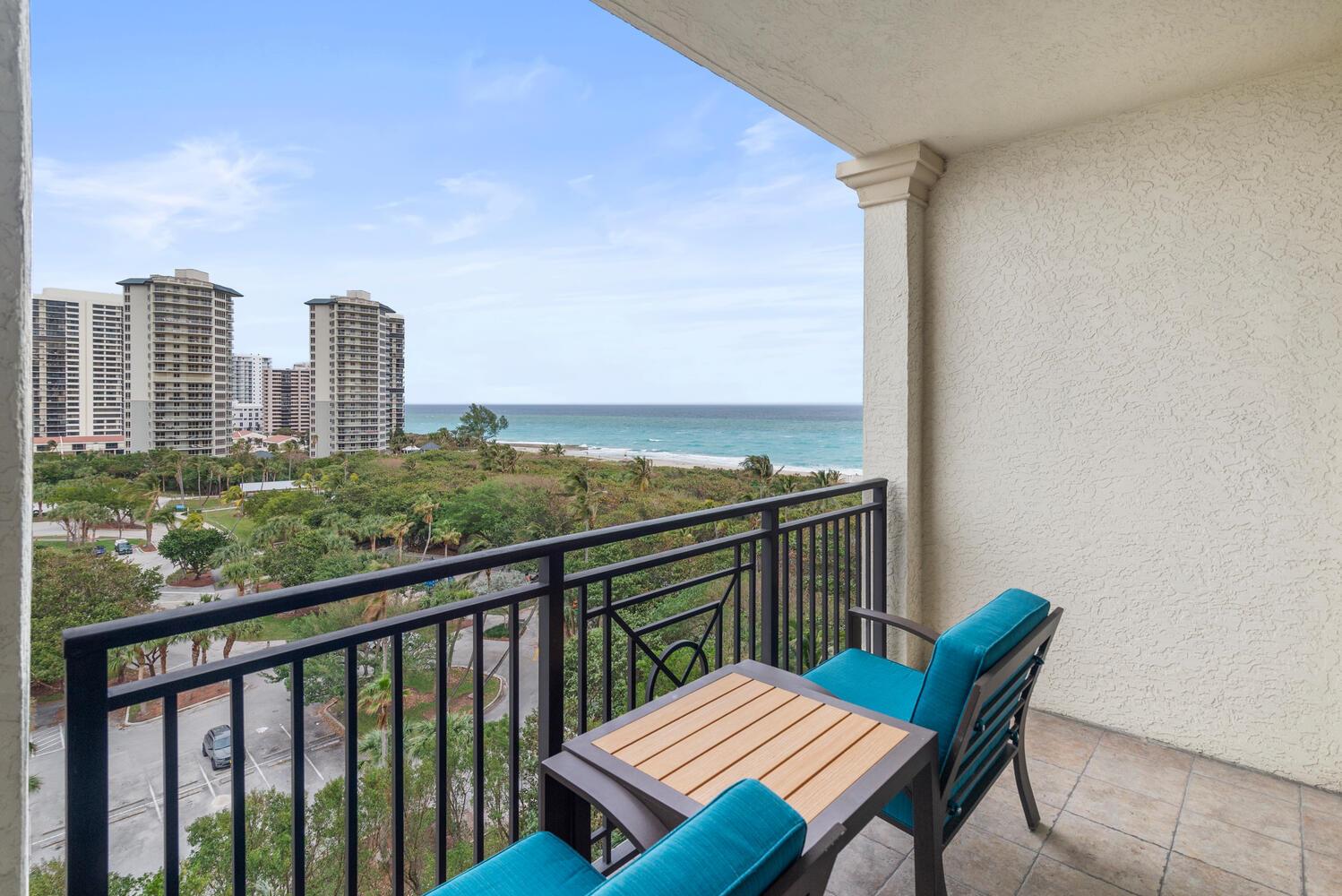 Indulge in the epitome of coastal living in this exquisite 1 BR Ocean View condo. Imagine starting your day with an awe-inspiring view of the boundless ocean, the rhythm of waves setting the tone for a day of serenity. When you yearn for a leisurely stroll, head to the beach or the adjacent park beckons, offering a lush, green escape. Don't miss your chance to own a slice of paradise - seize this opportunity for a lifestyle where every view is a masterpiece, granting you exclusive access to the world-class amenities of the Marriott Resort.Bask in the sun-drenched beaches, savor gourmet dining, and relish in the opulence of a lifestyle where every moment is a resort-worthy experience. Enjoy the luxury of beachside attendants catering to your comfort or relax at the Lagoon Style Pool indulging on Margaritas from Lagoon  Cantina.   Keep in shape at the cutting-edge fitness center, unwind at a top-tier spa, and savor culinary delights at ONA Coastal Cuisine. Relish carefully crafted menus spotlighting local flavors from Florida's waters. Tiki Bar and Starbucks on site!  (Owning a condo hotel can offer dual benefits as an investment and a vacation option . The benefits include potential rental income when you are not using it and the flexibility to participate in the optional rental program, allowing professional management to handle rentals on your behalf, maximizing returns. Use it as a corporate retreat or to invite friends and family to enjoy.