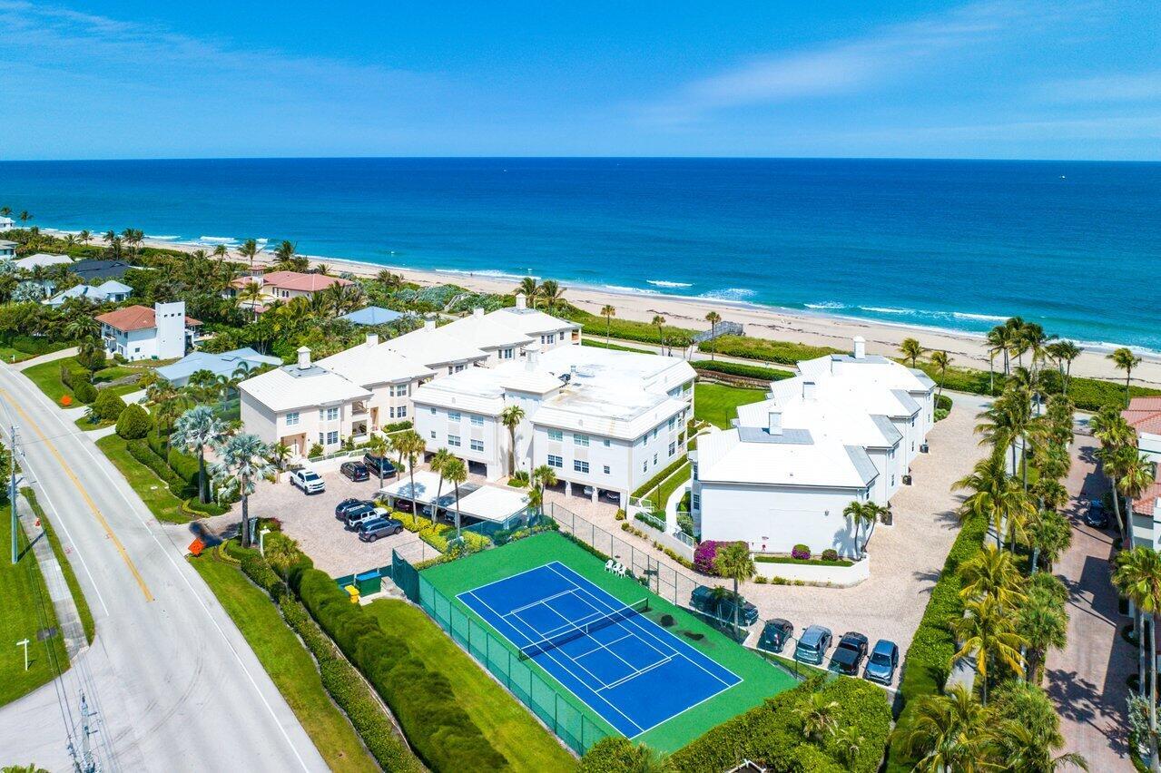 Enjoy direct ocean views from every room of this gorgeous condominium!  In the dream beach town of Ocean Ridge, The Villas of Ocean Ridge is an intimate complex on charming Old Ocean Boulevard with a heated saltwater pool, tennis, pickleball, and private beach access. A rarely available full oceanfront condominium in the B building is now ready for its next owner. You will see the sea from every room in this newly designer remodeled two-bedroom home, inviting you to relax and unwind in the beauty of your surroundings. Step out onto your private covered balcony to savor the sea breeze in the palm trees and enjoy your panoramic views. The bright and open chef's kitchen features top-of-the-line appliances and seamlessly flows into the expansive living area, Located on coveted Old Ocean Boulevard, the Villas of Ocean Ridge provide access to a tranquil, expansive private beach and a heated saltwater pool, enhancing the allure of this exceptional property. Don't miss this rare opportunity to own a piece of paradise in Ocean Ridge, just 10 minutes from Downtown Delray, 20 minutes to Palm Beach Island or the Palm Beach International Airport, and 35 minutes from the Fort Lauderdale Airport. Your beachfront oasis awaits you!