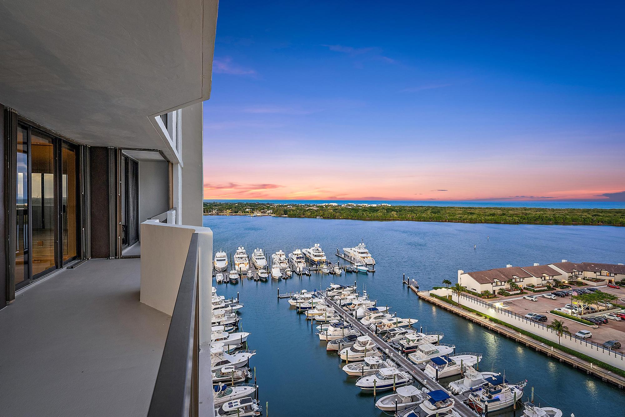 Welcome to the highly sought-after Marina Tower at Old Port Cove, where breathtaking views and luxury living await you! The building has been modernized with a complete renovation including the lobby, hallways and elevators.  This stunning 16th-floor condo offers mind-blowing panoramas of the marina, ocean, Singer Island, and the Intracoastal, all from the comfort of your wraparound balcony. Whether you're sipping coffee at sunrise or unwinding with a glass of wine at sunset, this private outdoor space is the perfect place to soak in the beauty of the waterfront.Needs some cosmetic TLC but the possibilities are unlimited and waiting for your personal touch. Step inside and feel instantly at home in this spacious 2-bedroom, 2-bath residence with 1,950 square feet of living space. The open floor plan is designed for both comfort and style, featuring vinyl flooring throughout and spectacular views from every room. The kitchen is both sleek and functional, equipped with stainless steel appliances, crisp white cabinetry, and a stylish backsplash. It flows seamlessly into the dining area, making it ideal for entertaining guests or enjoying cozy meals at home.

The bright and inviting living space extends effortlessly onto the expansive balcony, where you can host gatherings, dine al fresco, or simply relax with the gentle ocean breeze. The generously sized primary suite is a true retreat, offering private balcony access, a walk-in closet, and an updated en-suite bath with a spacious walk-in shower and elegant gold accents. The guest bedroom is equally inviting, providing ample space for visitors.

Living in Old Port Cove means experiencing the best of resort-style living. This exclusive 24-hour gated community offers a newly renovated lobby and community room, a scenic pool overlooking the marina, and access to world-class dining, shopping, beaches, and boating. Members Only Sandpiper Cove is right outside the building, and PBI Airport is just a short drive away and easy access to Florida's Turnpike and I-95, commuting is effortless.

This exceptional condo isn't just a home&#x14;it's a lifestyle. And with front-row seats to local fireworks right from your balcony, you'll never miss a moment of the magic. Don't let this incredible opportunity pass you by!