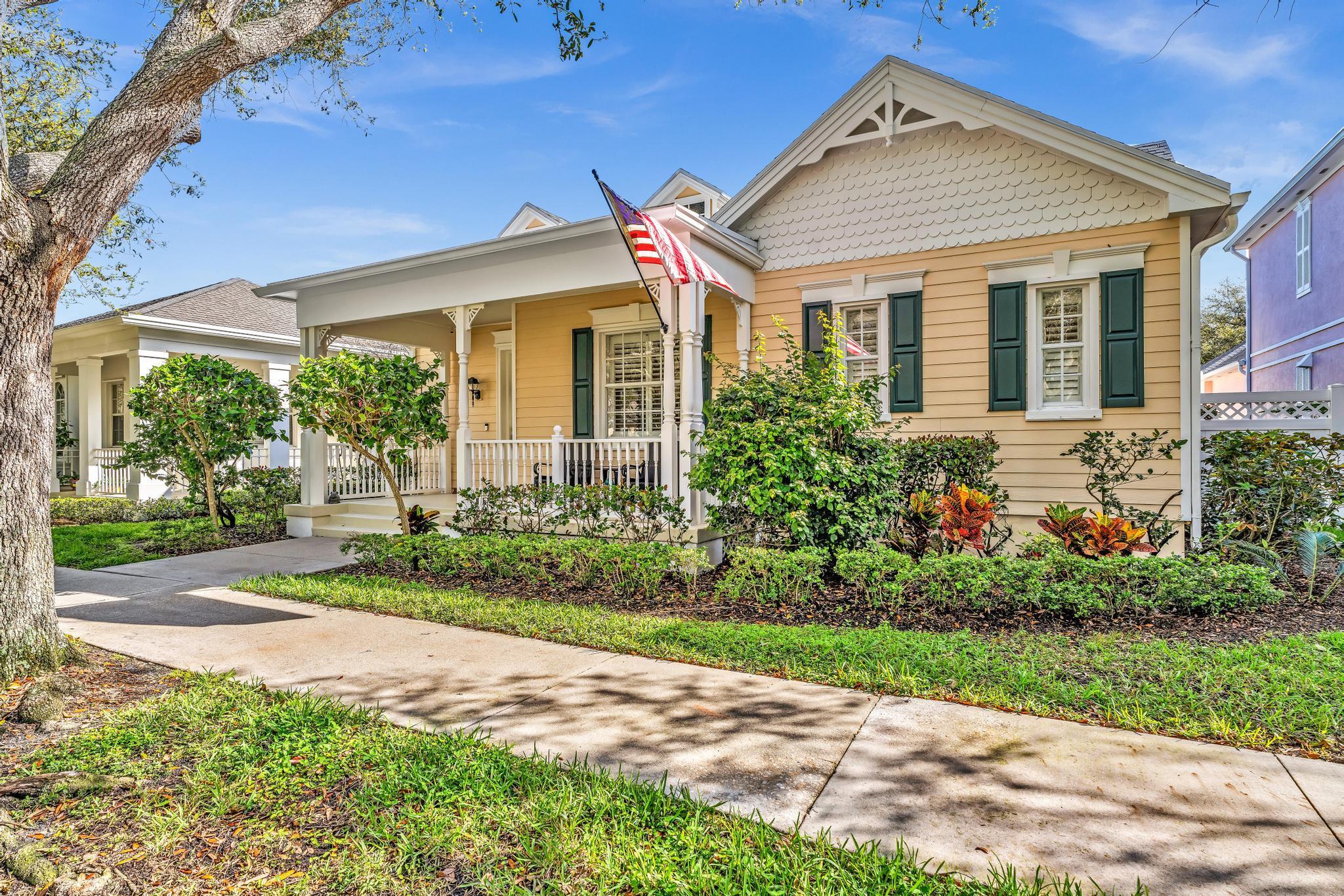 Welcome to 311 Bougainville Drive, a beautifully updated 3-bedroom, 2 and a half bath home nestled in the highly desirable community of New Haven in Abacoa. This one level, open concept floor plan incorporates indoor and outdoor living spaces flawlessly. It is located across from a green space so the view from your front porch offers quiet serenity and extra outdoor living space to enjoy. Key features and upgrades include a new roof (2022), a new kitchen (2022/23) with new cabinetry, quartz countertops, and stainless steel appliances. The Primary Bathroom was updated with quartz countertops (2022/23), and the primary bedroom features two large walk in closets and ample storage. The heated saltwater pool offers the ultimate backyard oasis, complete with a new pool pump and filter cartridge (2024) and solar pool cover to help reduce expenses. Crown molding, plantation shutters, wood flooring and tile throughout. The garage includes epoxy floors (2023) and there is an extended driveway to allow for convenient parking. Newer Washer &amp; Dryer (2022). See additional documents for complete list of updates. New Haven includes two community pools, two covered playgrounds, and two club houses. Located in top rated schools and a close distance to Roger Dean Stadium, downtown Abacoa, PBI International Airport and beautiful beaches. Abacoa park also includes tennis and pickleball courts nearby and open to the public.