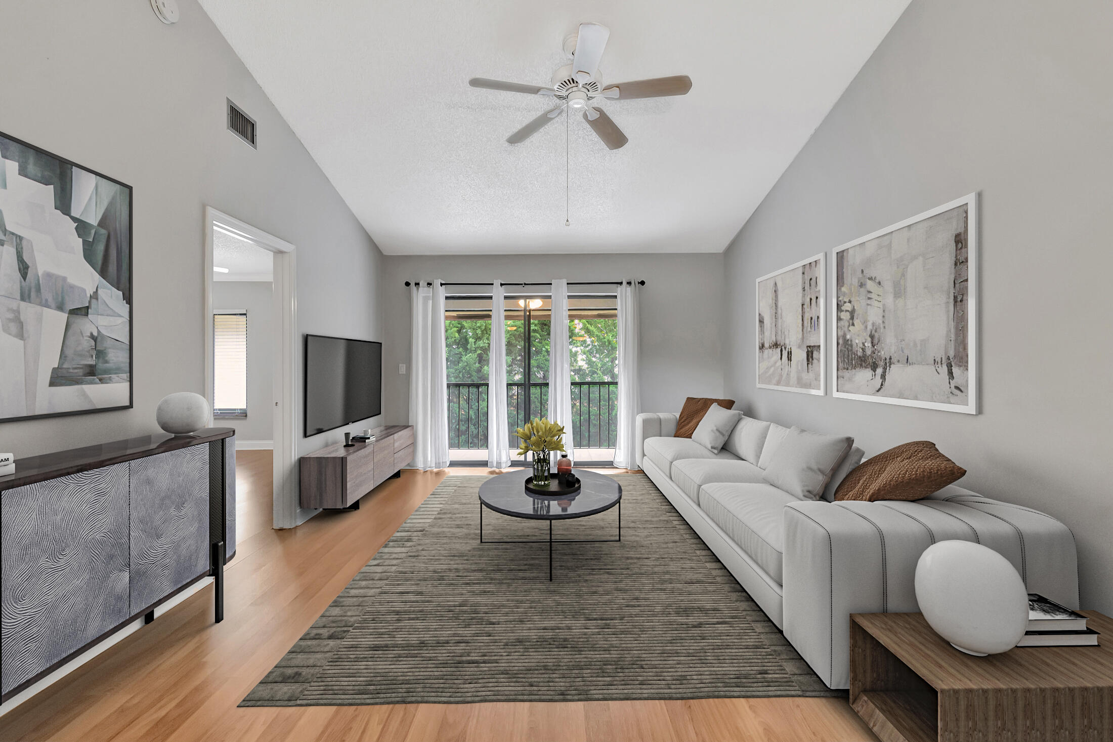 Don't miss this beautiful Spacious 2-bedroom, 2-bathroom condo in the heart of East Boca Raton! Located just minutes from I-95, stunning beaches, parks, top-rated restaurants, Mizner Park, Atlantic Avenue in Delray, A-rated schools, and premier shopping, this home offers the perfect blend of convenience and lifestyle.The open and airy floor plan features high ceilings, a large living room, and a split-bedroom layout for added privacy. The spacious primary suite boasts a walk-in closet, while the private patio provides the perfect space to relax. Additional features include a full-size washer and dryer and assigned parking with plenty of guest spots. Enjoy resort-style amenities, including a sparkling pool and clubhouse. HOA includes internet and basic cable, and best of all, Note that, per HOA regulations, pets are not allowed in the community. Take advantage of community amenities such as a resort-style pool and clubhouse, elevating your living experience. Book your private tour now and seize the opportunity to call this East Boca Raton condo your home - where convenience, style, and prime location harmonize effortlessly.
