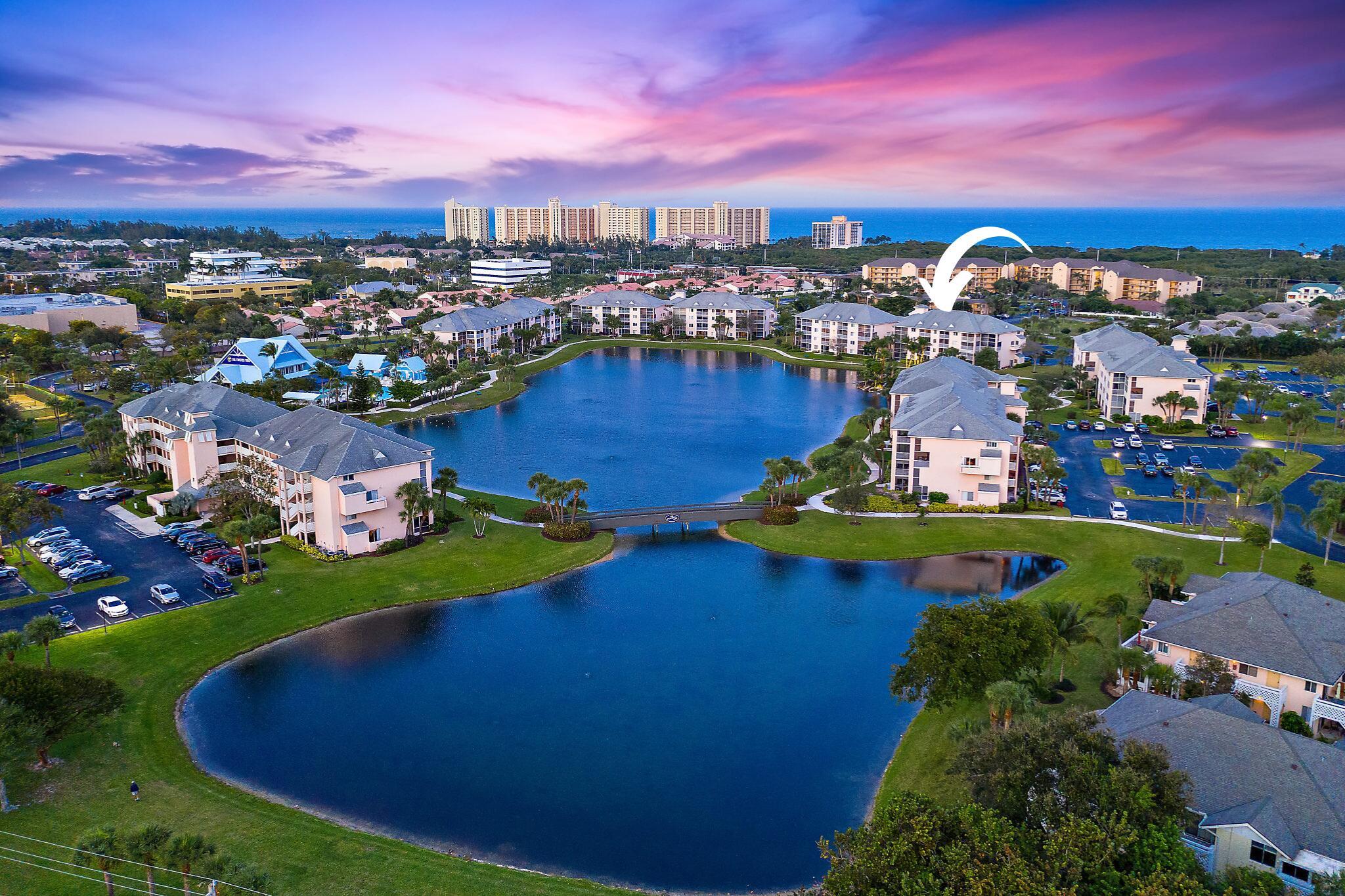 Jupiter Bay is distinctively different from any other resort-style condominium in the area. Short term rentals EASY & ENJOYABLE & IMMEDIATE...It's the kind of setting that dreams are made of. The start of memories to last a lifetime. Jupiter, Florida. Quaint. Alluring. Only a 350 yard walk through Carlin Park puts you in touch with seven glorious miles of unspoiled beach. Take a quiet stroll among the wild sea oats and sea grapes. Majestic sunrises bring forth the light of day over the Atlantic.