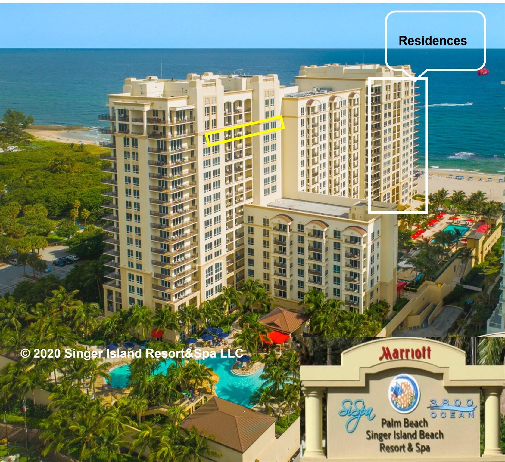 Exclusive rarely available 1 of 6 model, highest floor Largest 2bed2bath. Exclusive 44 ft Terrace, etc. Excellent Investment-Family Use-2nd home-1031 Exchange. This Condo-Optional Rental-Grosses $125,000+ Per Year, Covers Costs, Annual profit $45K-$55K/5.7%-6.7%. Exclusively OWN 365 DAYS OF YEAR at Exclusive Luxury Full-Service Amenity Hi-Demand Palm Beach Marriott Singer Island Beach Resort & Spa, Palm Beaches ONLY All-Condo ''Ocean-Front'' Resort-Not TimeShare. Condos here are privately owned. Monthly Fees $3139=Staff-Electric-Insurance.Optional Rent Daily-Weekly-Monthly. Join Marriott rental&management, or owner's on-island Realtors' private rental here since 2017. Includes $40K ''Coastal'' remodel; See photos and More
