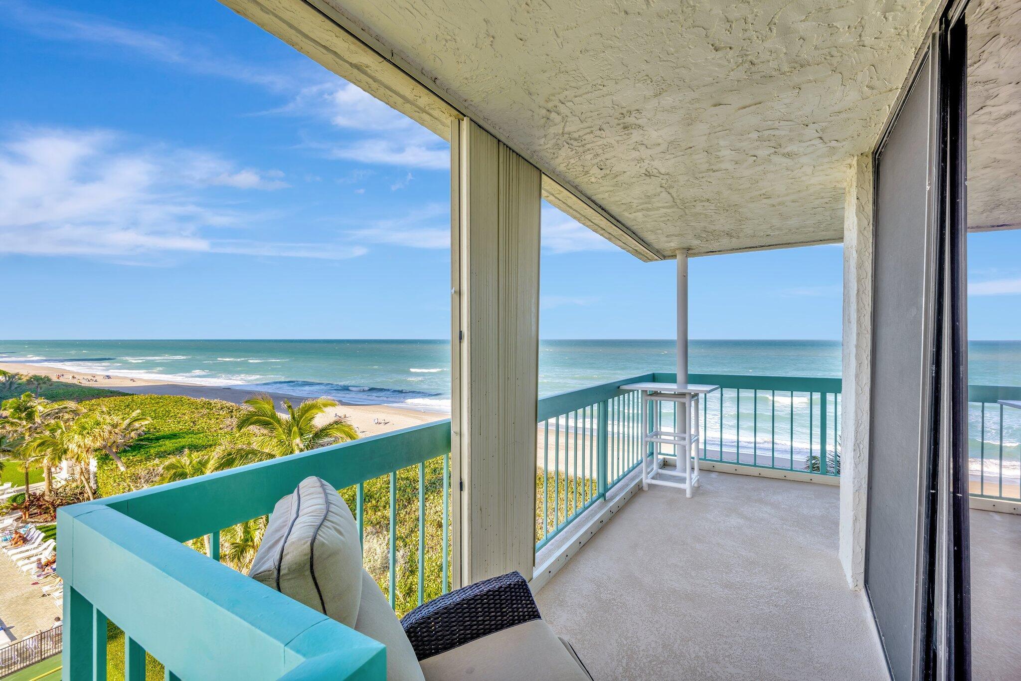 Seldom offered, this  CORNER unit is  in an idyllic oceanfront retreat. Stylishly furnished, with an extended wrap around balcony,  ready for you to peacefully enjoy.  Ahead of most area condominiums, Oceana North I has already completed the milestone engineering requirements, at the expense of the seller. With coastal inspired flooring, an open kitchen featuring natural stone and wood finishes, subtle lighting, stainless appliances and amazing direct ocean view. The well appointed primary bedroom, living and dining spaces all boast a seaside balcony. Each bathroom has been updated with thoughtful attention to detail. Parking boat/ RV, a well appointed clubhouse, modern gym, 2 pools, tennis, pickle ball and an active social calendar. Leases permitted upon purchase. A small pet is welcome.
