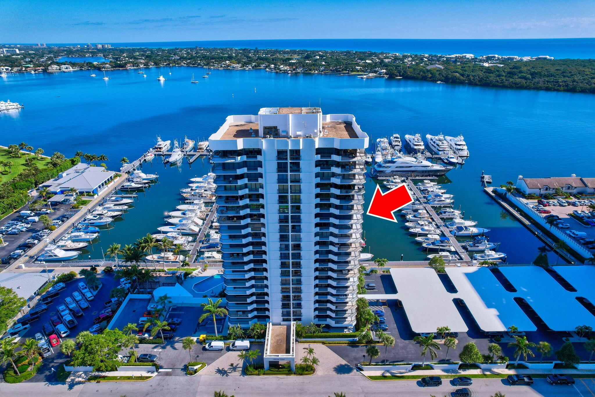 Not 55+ Pet under 25 #'s welcome. Light and bright spacious 2 bed southeast corner unit with stunning intracoastal & ocean views from floor to ceiling FULL IMPACT SLIDDERS. Both spacious bedrooms have multiple closets and offer expansive views. Large wrap-around balcony with plenty of room to enjoy from sunrise to sunset and a front row seat to the boat parade. Tastefully renovated with timeless finishes in the updated kitchen, baths, laundry room, and flooring. The Marina Tower is a VERY well run building that was just painted. Amenities include a generator, covered parking, car wash, heated pool, spa, BBQ area and a large social room. All behind the 24/7/365 manned gate with on-site marina for your yacht, Belle's restaurant for a meal, and 2 mile lakeside walkway. Move in ready! A newly renovated building lobby, elevators &amp; hallways &amp; doors that is all PAID for and a full time building manager on site. Amenities include security, covered parking, a heated pool and Jacuzzi with a BBQ area, social room and generator. First class building.

Enjoy Old Port Cove behind a 24/7 manned gate, 2 mile intracoastal walkway, on-site marina and Belle's restaurant. Close to restaurants, shopping, NPB Country Club Golf, tennis and restaurant, white sand beaches and PBI Airport 20 minutes away. No lease first 2 years.

The Marina Tower Building is generally considered to most social building in Old Port Cove. The building features an on site manager, covered parking, security cameras and doors, a resort style heated pool and jacuzzi, an outdoor BBQ area, a social room and a generator for the elevators. Located on a spit of land out into the intracoastal with Macarthur Park to the east the 60 Acre Old Port Cove community has a 24/7/365 manned gatehouse, a waterfront restaurant, 2 mile walking path and a full service marina for yachts from 20 up to 200 feet. Just across the street from fine dining and shopping and just over the bridge to the recently renovated North Palm Beach County Club with a Jack Nicklaus signature golf course, restaurant, pool &amp; tennis courts.