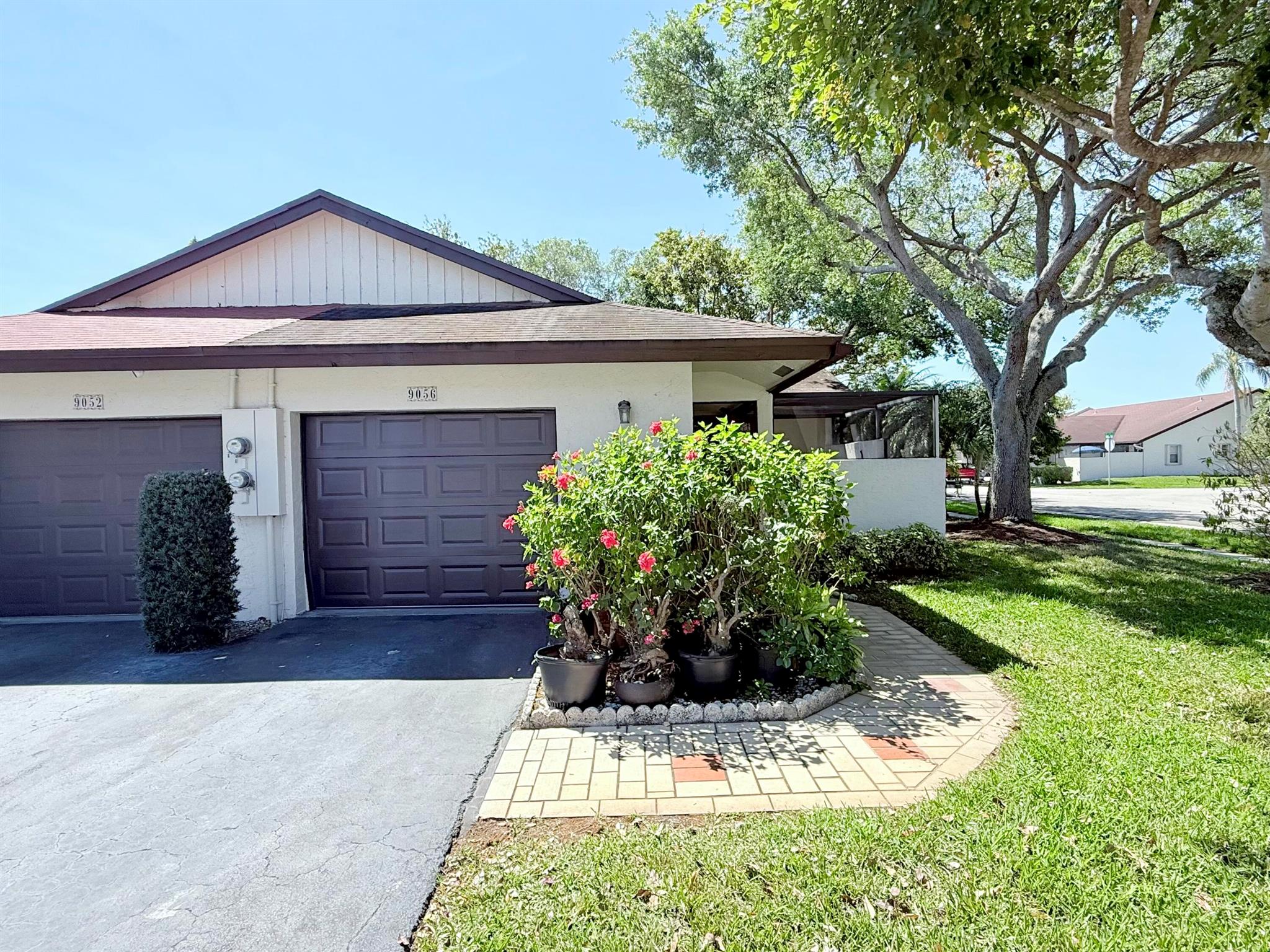 This 2-bedroom, 2-bathroom corner unit villa with a 1-car garage is located in an amazing community close to everything. The spacious master bedroom offers plenty of comfort, and the home presents a great opportunity to customize and finish it just the way you like. From the front door, enjoy a view of the 3rd hole of the Glades Course at Colony West. The screened-in large patio at the entrance is perfect for plant lovers, and an additional room provides ideal space for a home office. Conveniently situated within walking distance to excellent elementary and middle schools and just minutes from Publix Supermarket, this home features tile flooring throughout, recently replaced polybutylene pipes, and hurricane accordion shutters for addedprotection. Don't miss out on this.