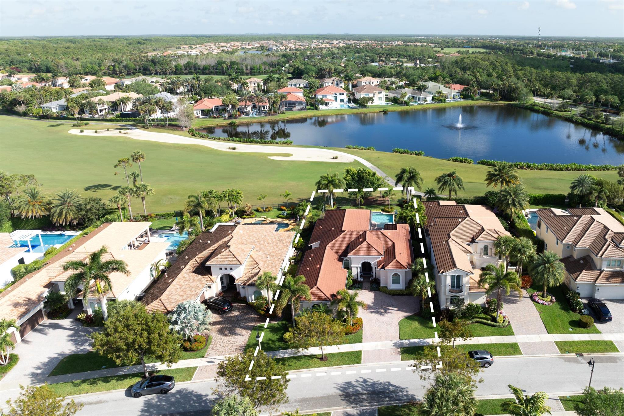 Live luxuriously on the 16th hole of the prestigious Jupiter Country Club. This stunning one-story Toll Brothers ''Catania'' model offers 4,117 total sq ft of refined space, including 4 bedrooms, 4 full bathrooms, a dedicated office/den, 2.5 car garage and pool all thoughtfully laid out on one level. Set on a generous 11,757 sq ft lot with north-facing back exposure, this home boasts serene golf, lake, and private pool views.Inside, you'll find brand-new dual AC units, a new washer and dryer, and a full-house water filtration system. The partially remodeled kitchen features a rich mahogany butcher block island, new gas range, and wall oven, perfect for the discerning chef. The primary suite is an oasis with Hunter Douglas power shades, dual walk-in closets, and a spa-like bath with separate tub, shower and a water closet.

Enjoy effortless entertaining with a retractable patio screen, built-in summer kitchen, salt-chlorinated heated pool, and lush new landscaping in the front and back. The home also features interior and exterior security cameras, giving you peace of mind at all times. Additional upgrades include custom shades throughout, new fans in every room, and full hurricane protection.

Situated within a guard-gated, resort-style community, this home offers access to world-class amenities: golf, tennis, pickleball, clubhouse, gym, pools, and more. Golf or Social Membership is required (membership fee: $100,000). Live the Jupiter Lifestyle - Where luxury meets coastal charm. Just minutes from pristine beaches, top-rated golf courses, and endless outdoor activities like boating, biking, and paddleboarding. The area offers premier dining and shopping at Harbourside Place and Downtown Abacoa, plus excellent schools and a strong sense of community. With easy access to I-95 and just 25 minutes from PBI Airport, Jupiter is the perfect blend of elegance, nature, and convenience.