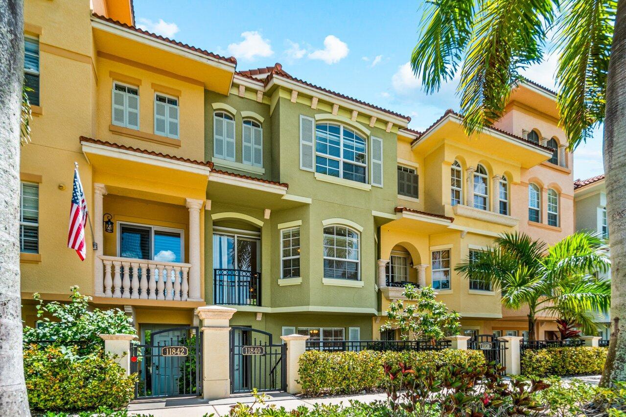 Experience luxury living in this rarely available 3-bedroom, 3.5-bathroom home spanning 2150 sq ft, nestled in a gated community with resort-style amenities including a 24-hour gym and heated pool. This HIGHLY DESIRABLE FLOORPLAN (see attached!!) features an extended dining area that creates a warm and open space, seamlessly connecting to the granite-adorned kitchen and inviting tons of natural light throughout. Enjoy two primary bedrooms, each with ensuite bathrooms and walk-in closets, plus a first-floor bedroom with a full bathroom. The property includes a two-car garage with secure gate access for privacy, as well as a street-facing entrance and patio for easy access and extra guest parking. Ideally located between shopping, beaches, and major highways.